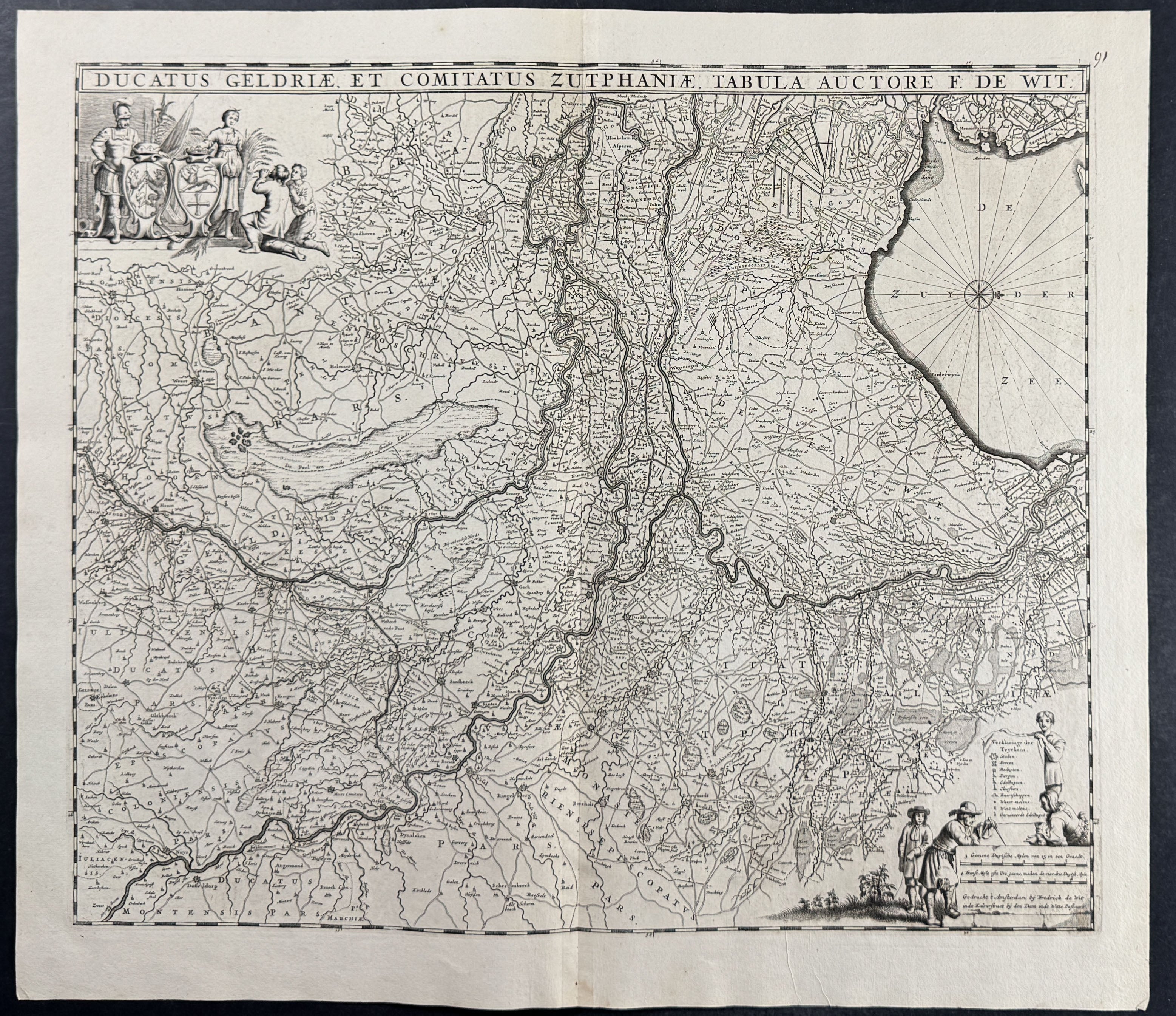 Map of Gelderland and Zutphen, Netherlands