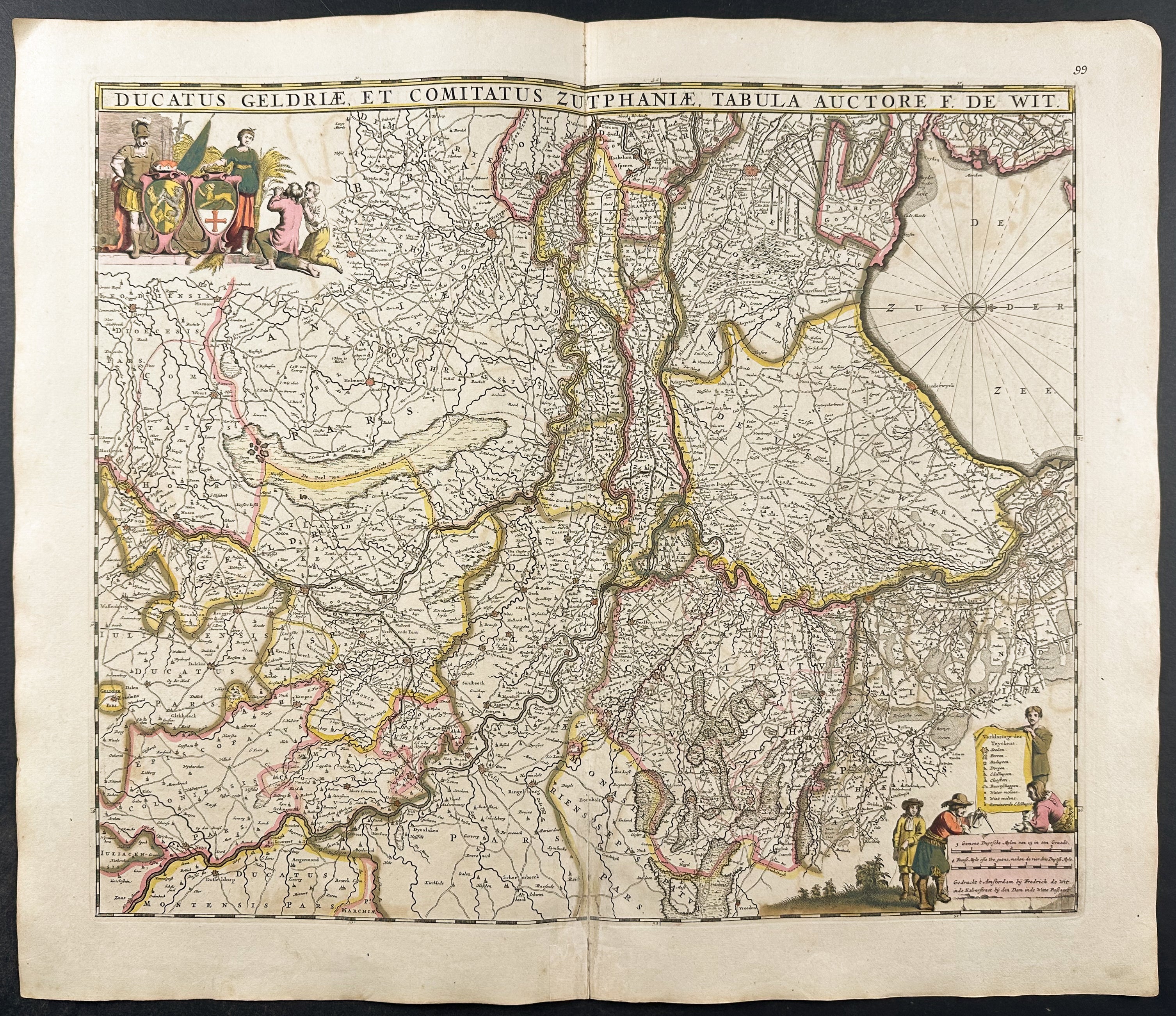 Map of the Gelderlands, Netherlands