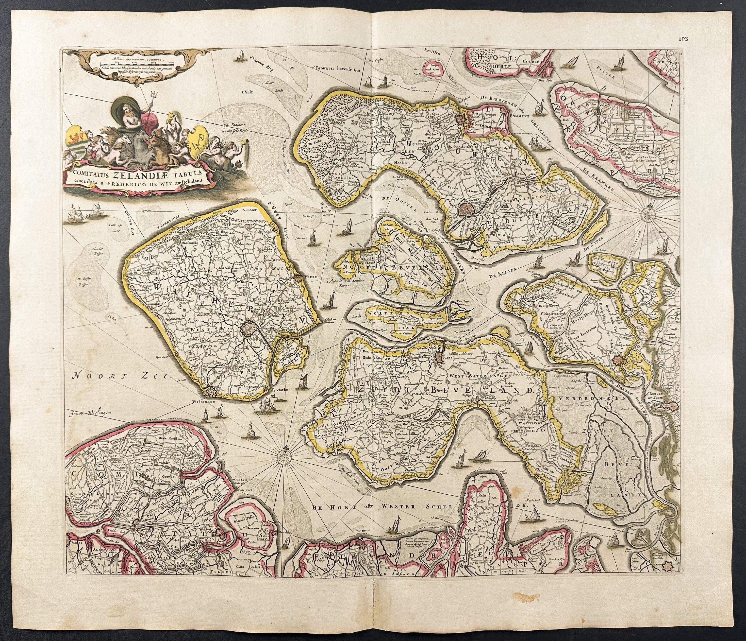 Map of Zeeland, Netherlands