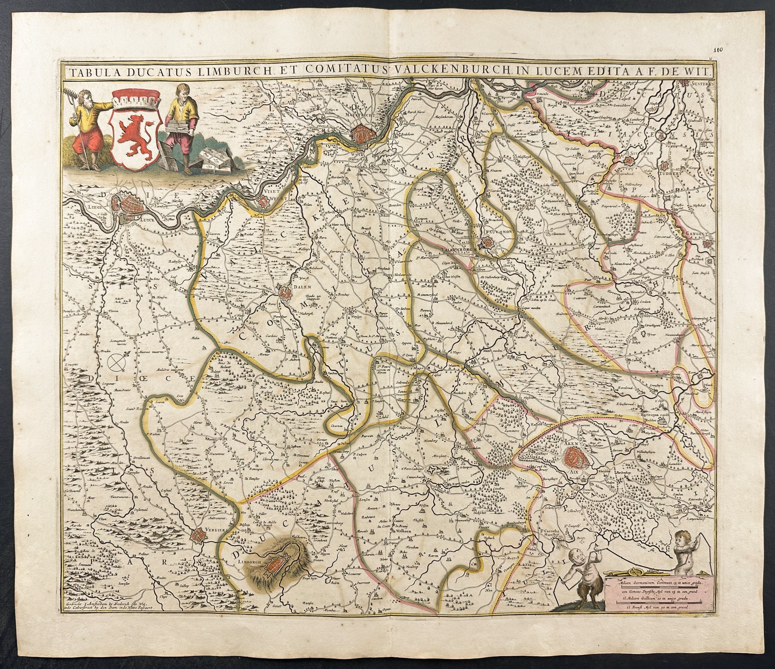 Map of the Duchy of Limburg, Belgium