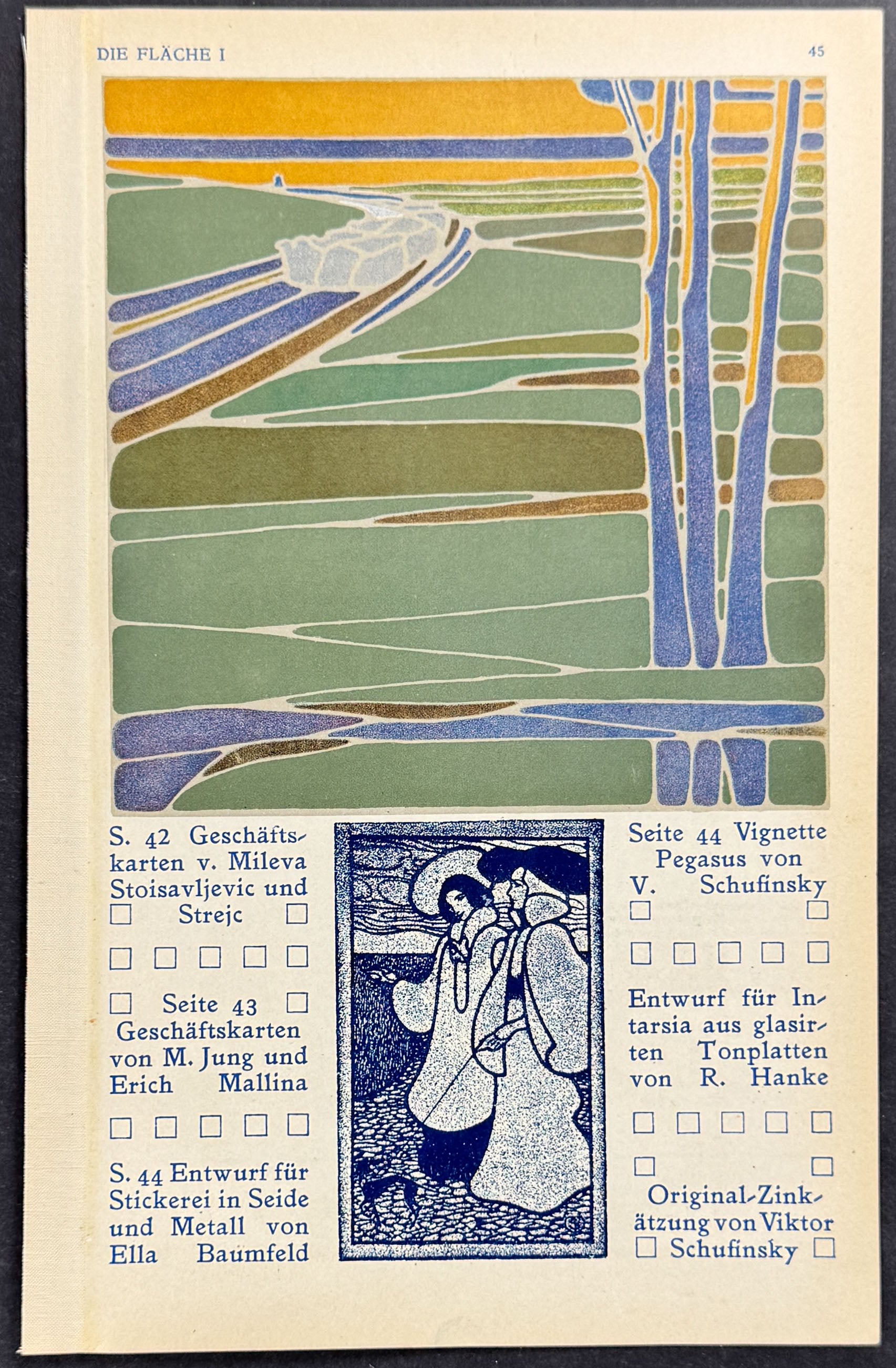 Scenic View, Women - Art Pochoir Illustrations