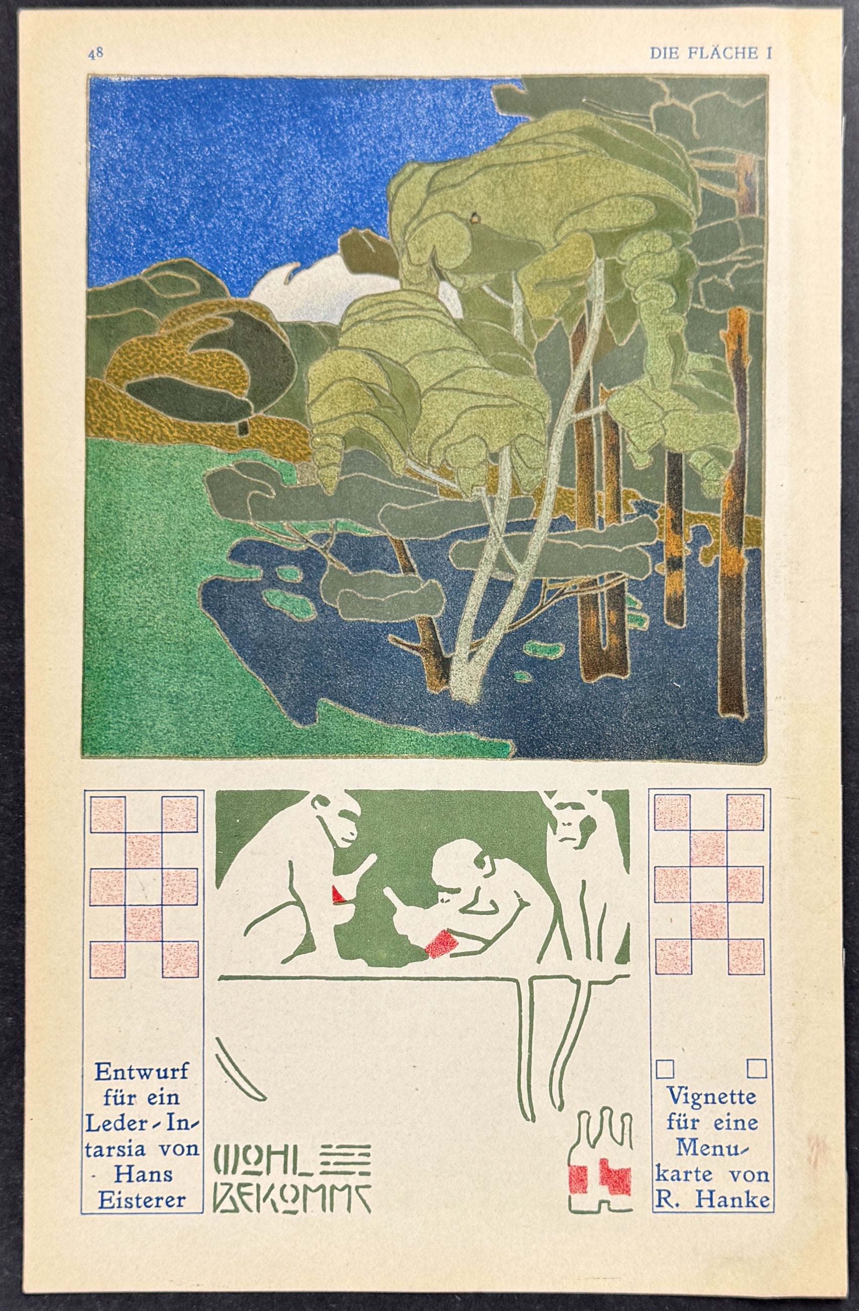 Forest, Monkeys- Art Pochoir Illustrations by Hans Eisterer & R. Hanke
