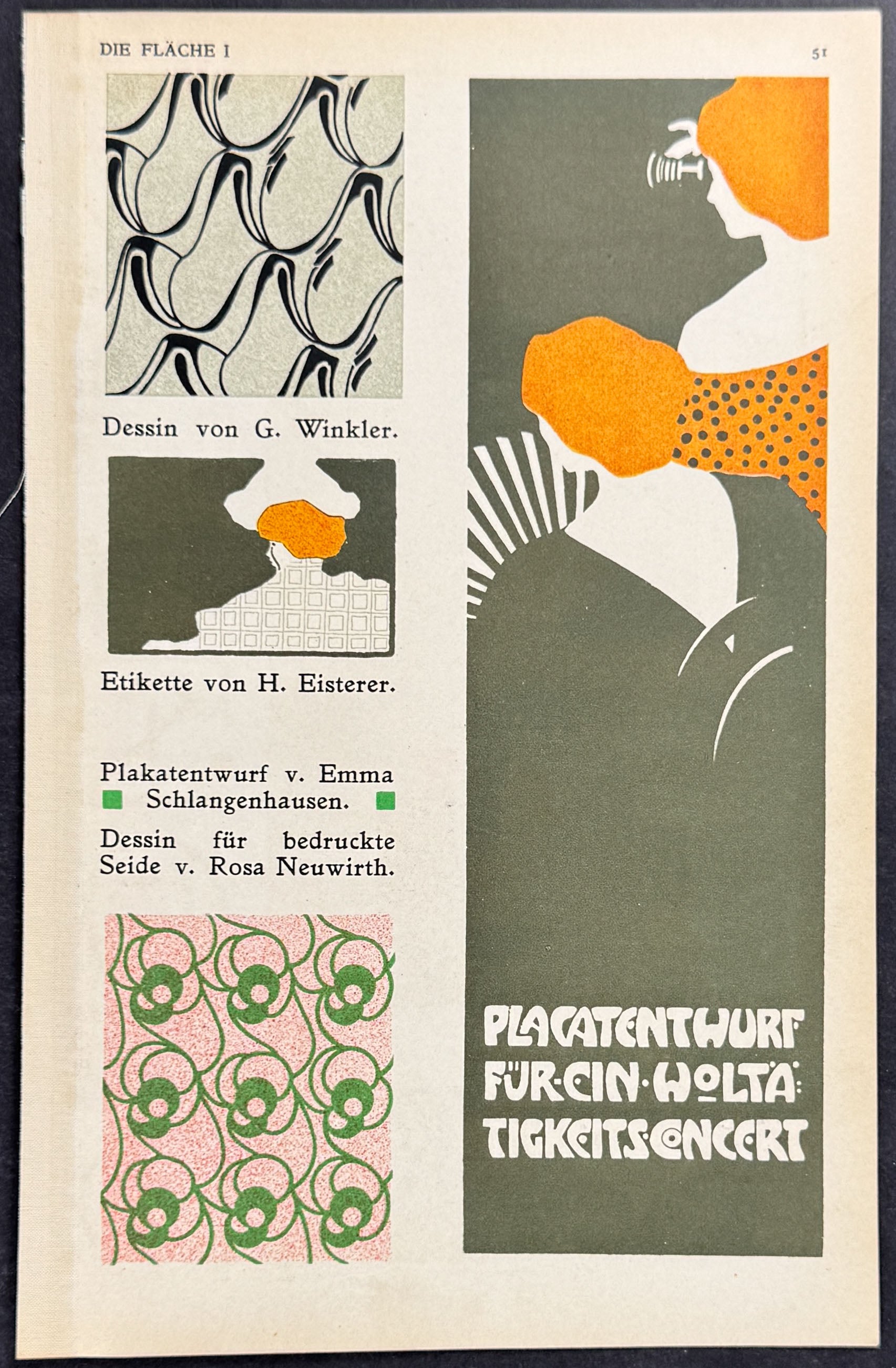 Women, Design - Art Pochoir Illustrations by G. Winkler, H. Eisterer, & Rosa Neuwirth