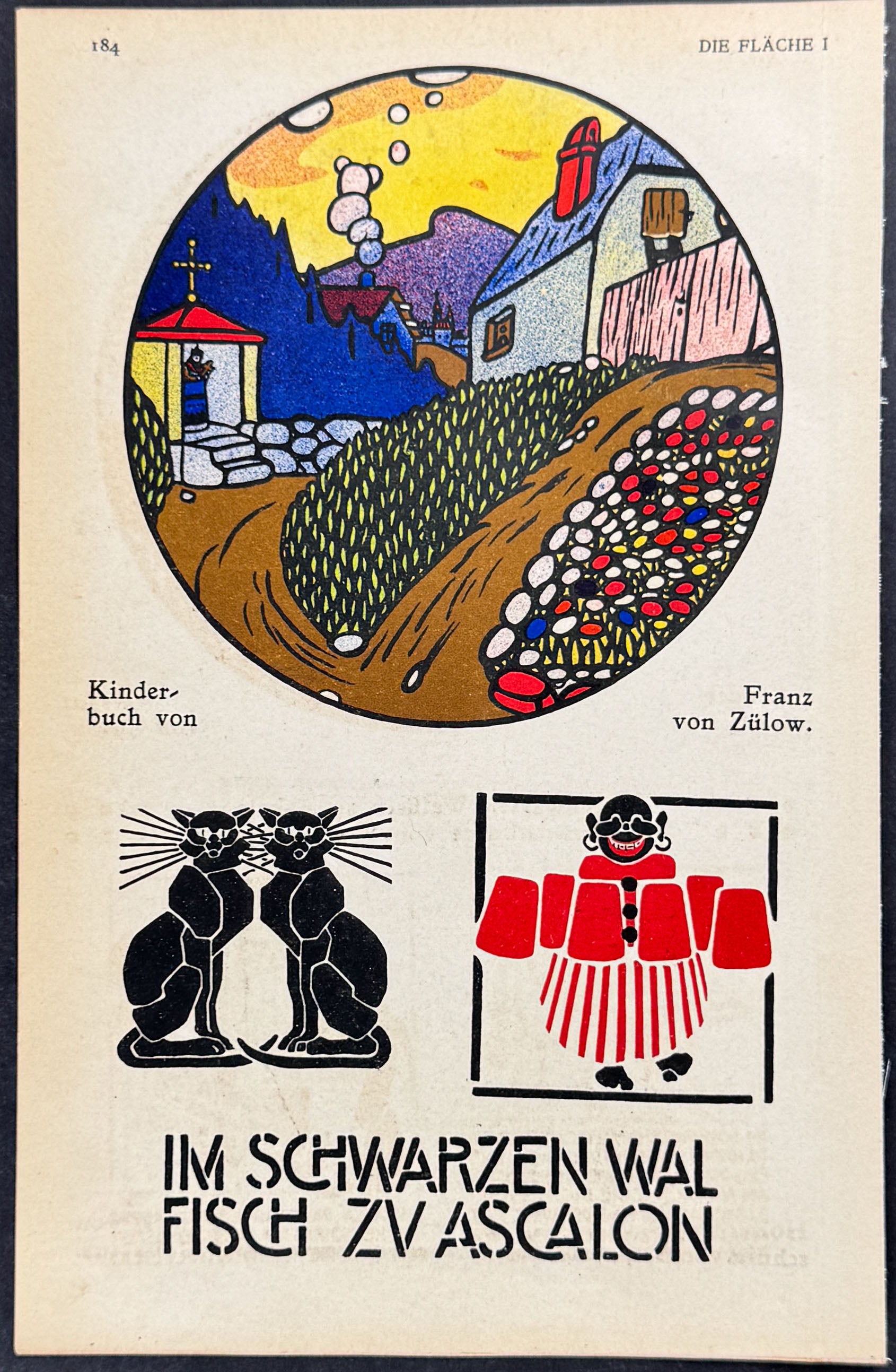 Scenic View, Person, Cat - Art Pochoir Illustrations by Franz von Zulow