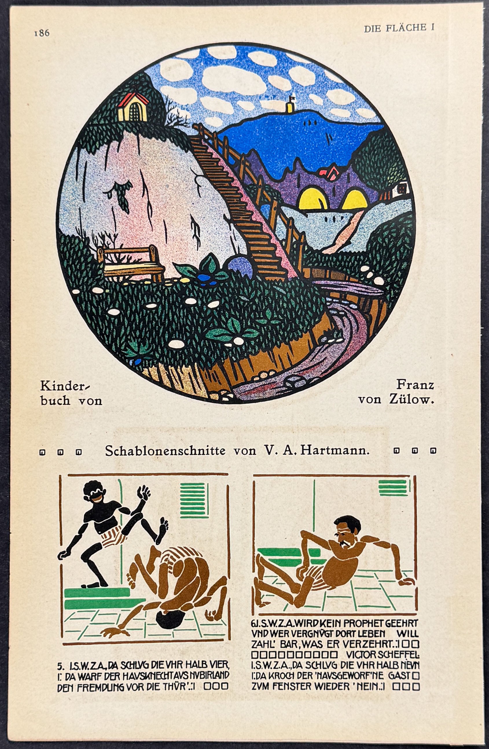 Scenic View, People - Art Pochoir Illustrations by Franz von Zulow & V. A. Hartmann