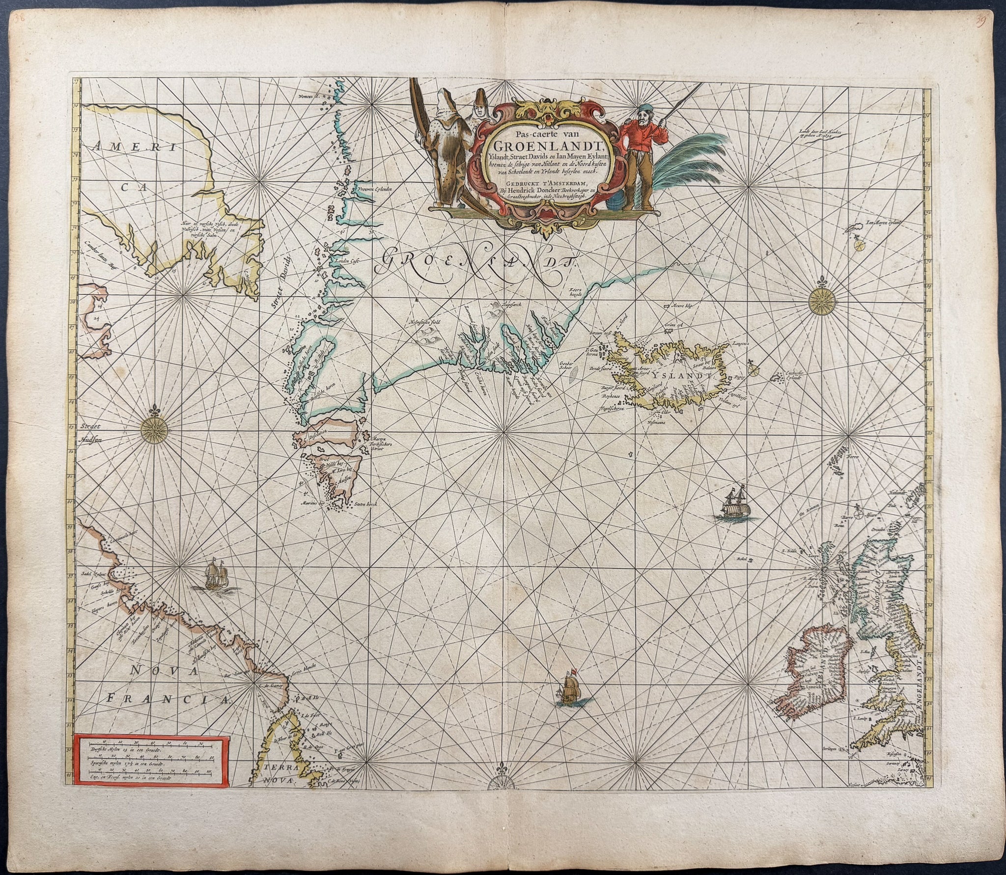 Map of the Northern Atlantic, including Greenland, Iceland, etc.