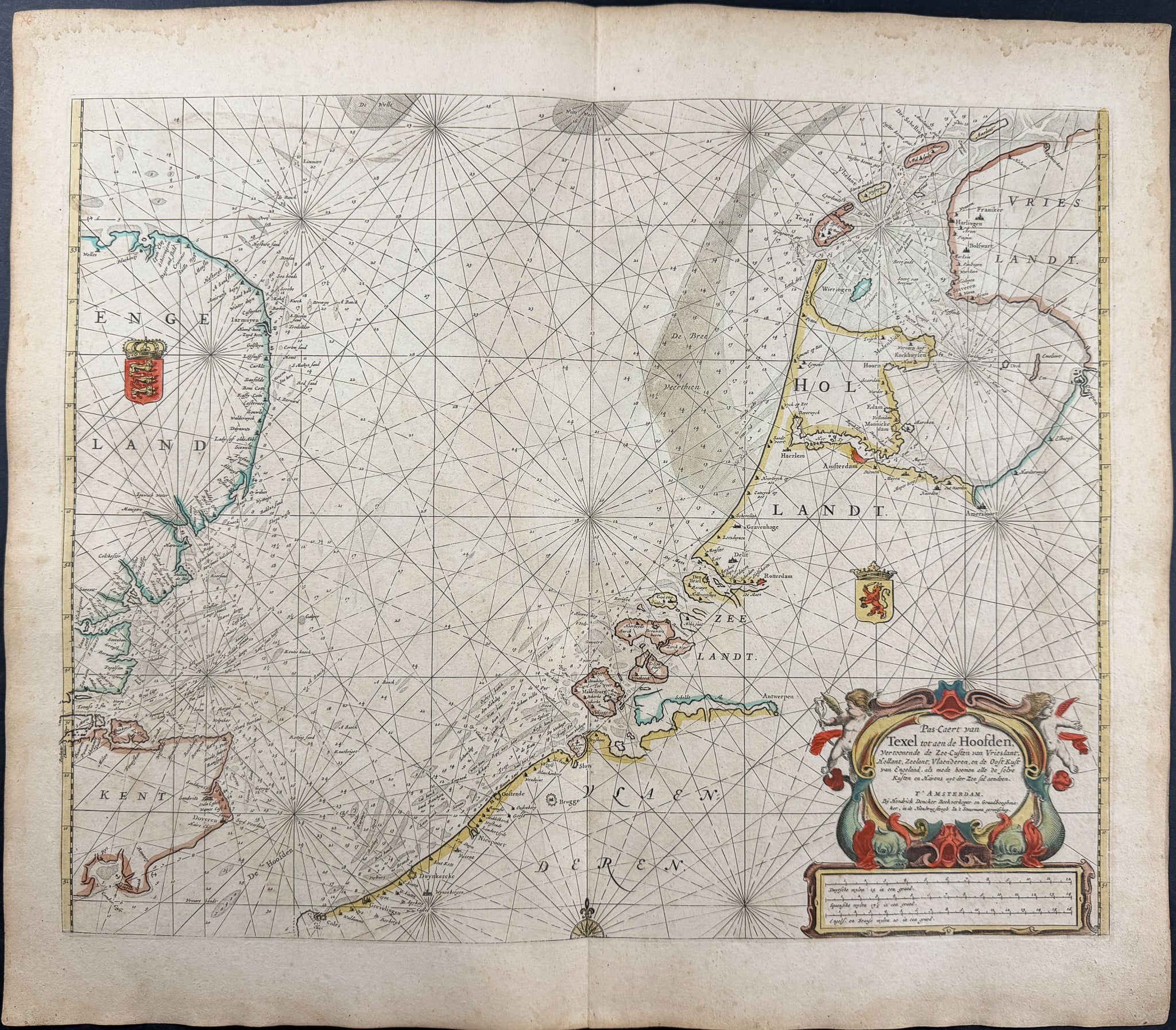 Map from Texel to the Straits of Dover, showing the sea coasts of Friesland