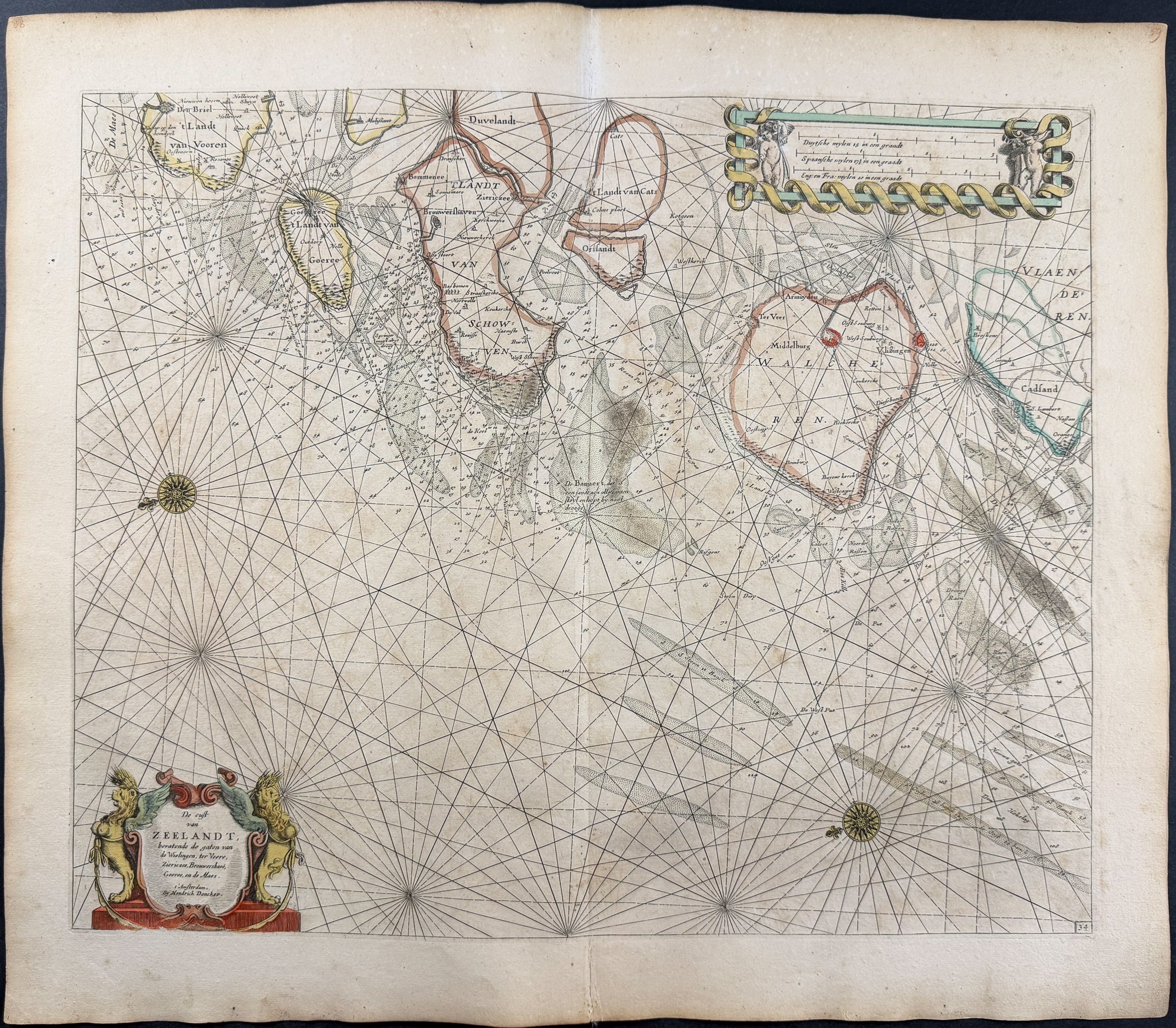 Map of the coast of Zeeland, including the channels of the Wielingen