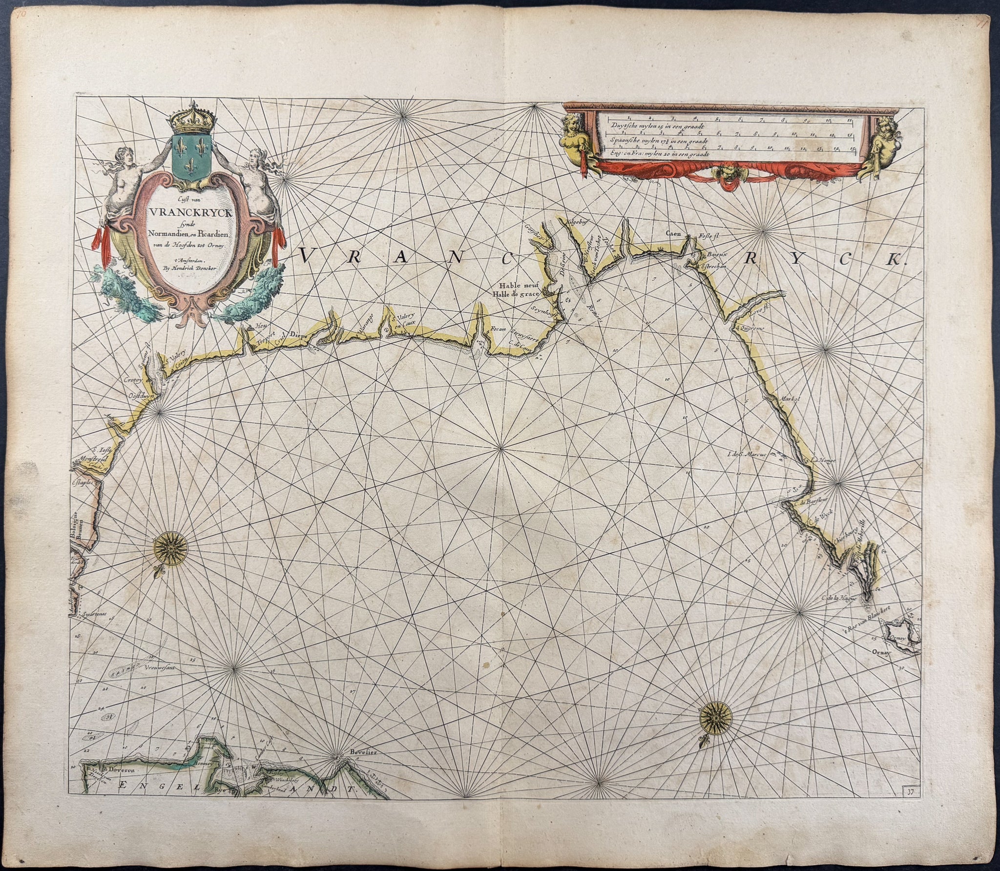 Map of the Coast of Normandy, France