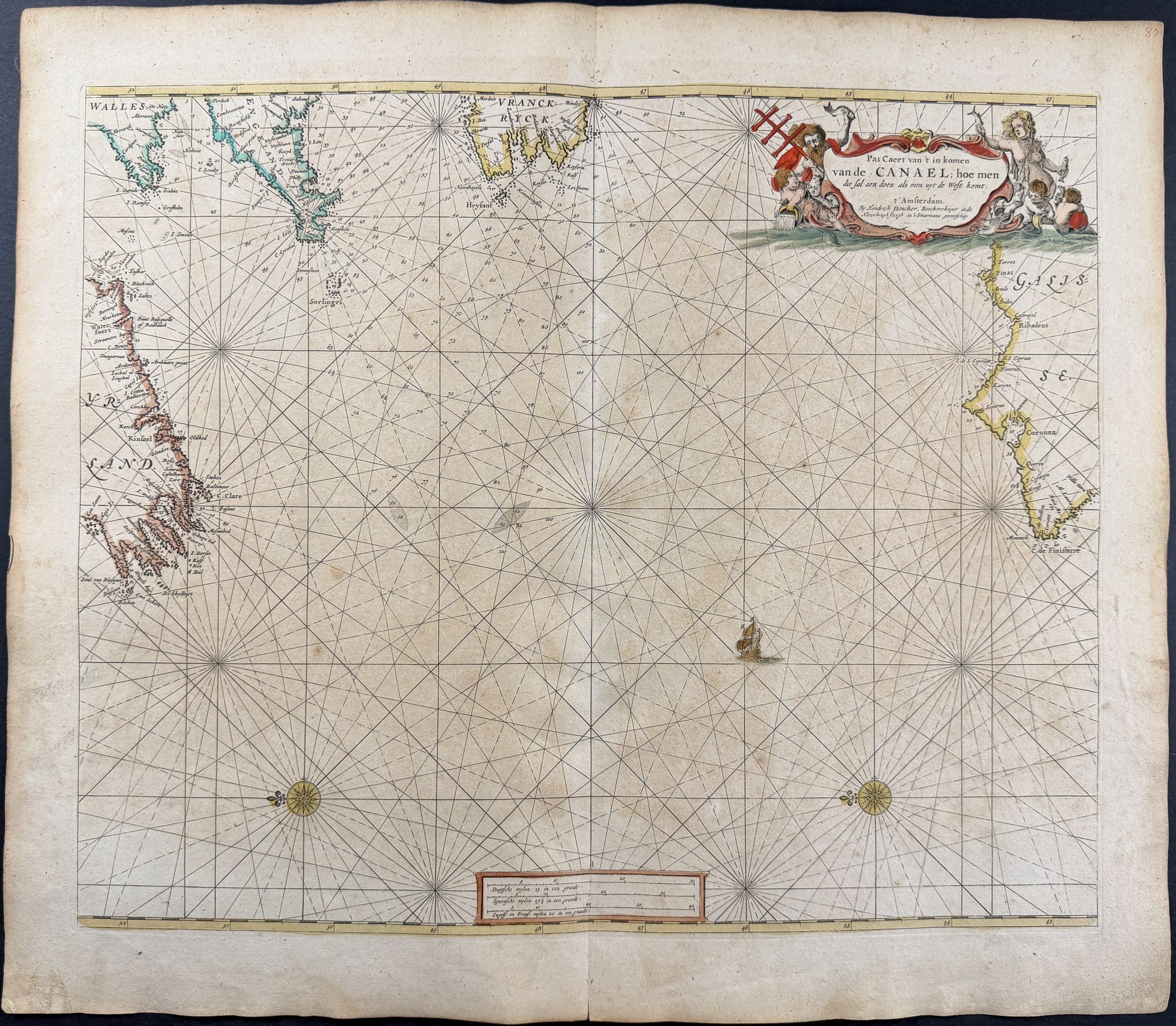 Map of the Atlantic Ocean beyond the English Channel