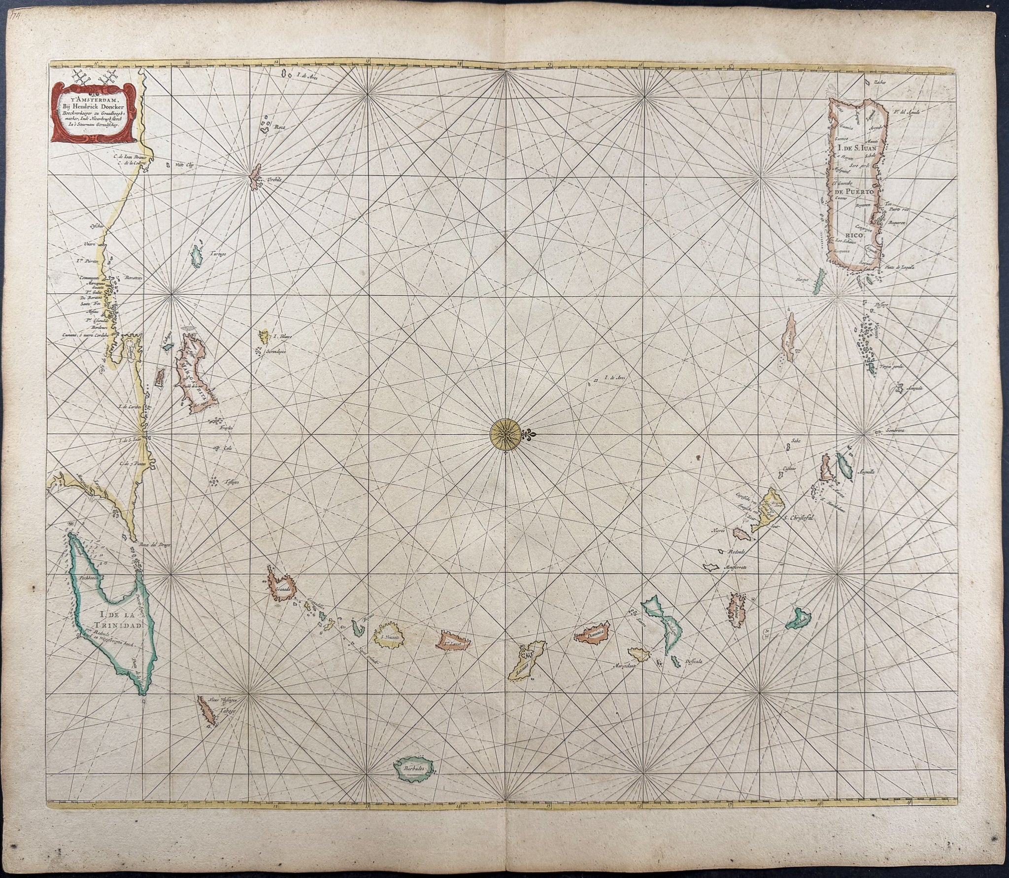 Map of the Caribbean Islands, from Puerto Rico to Trinidad