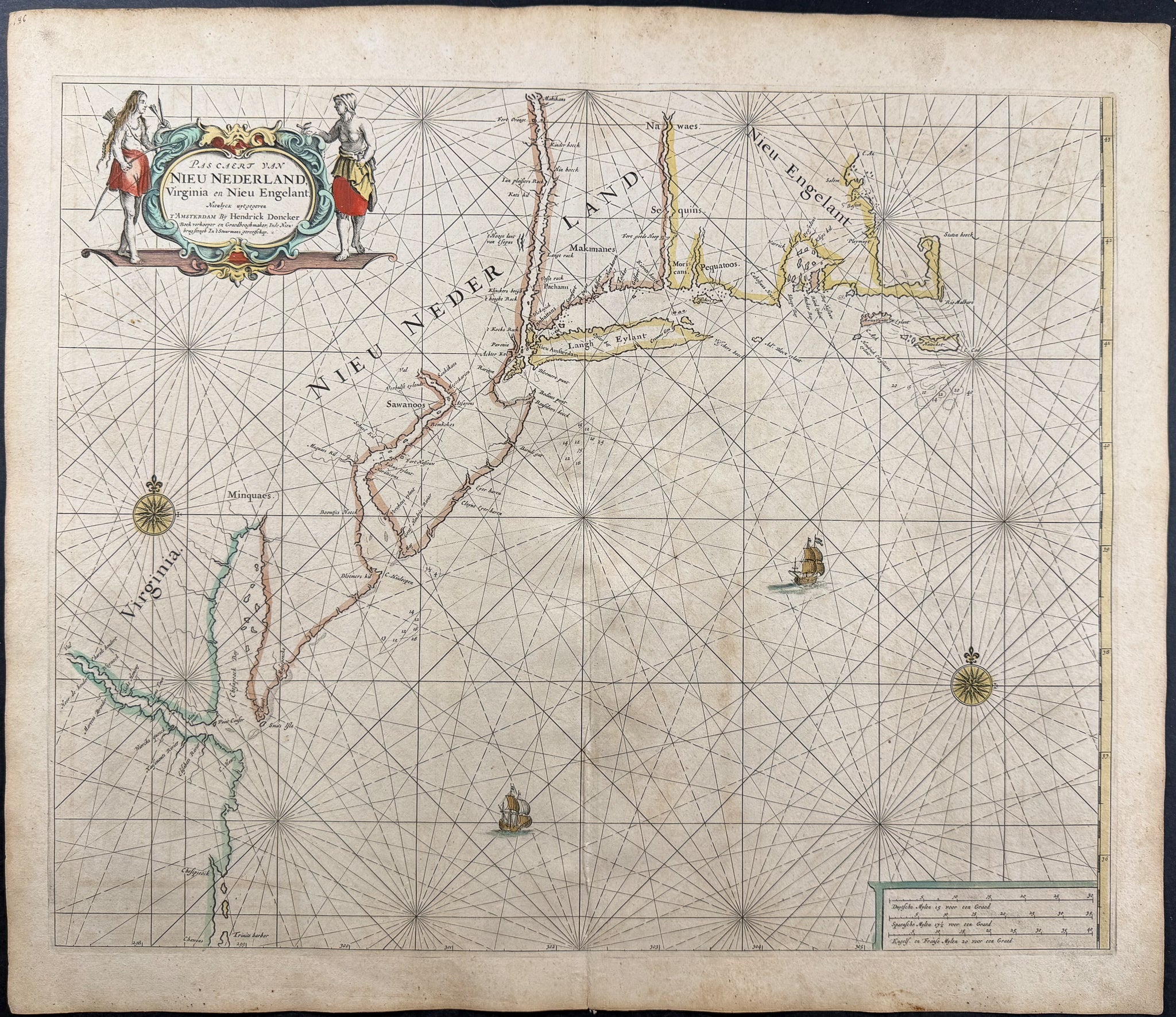 Map of the Coast of New England, New Netherlands, and Virginia