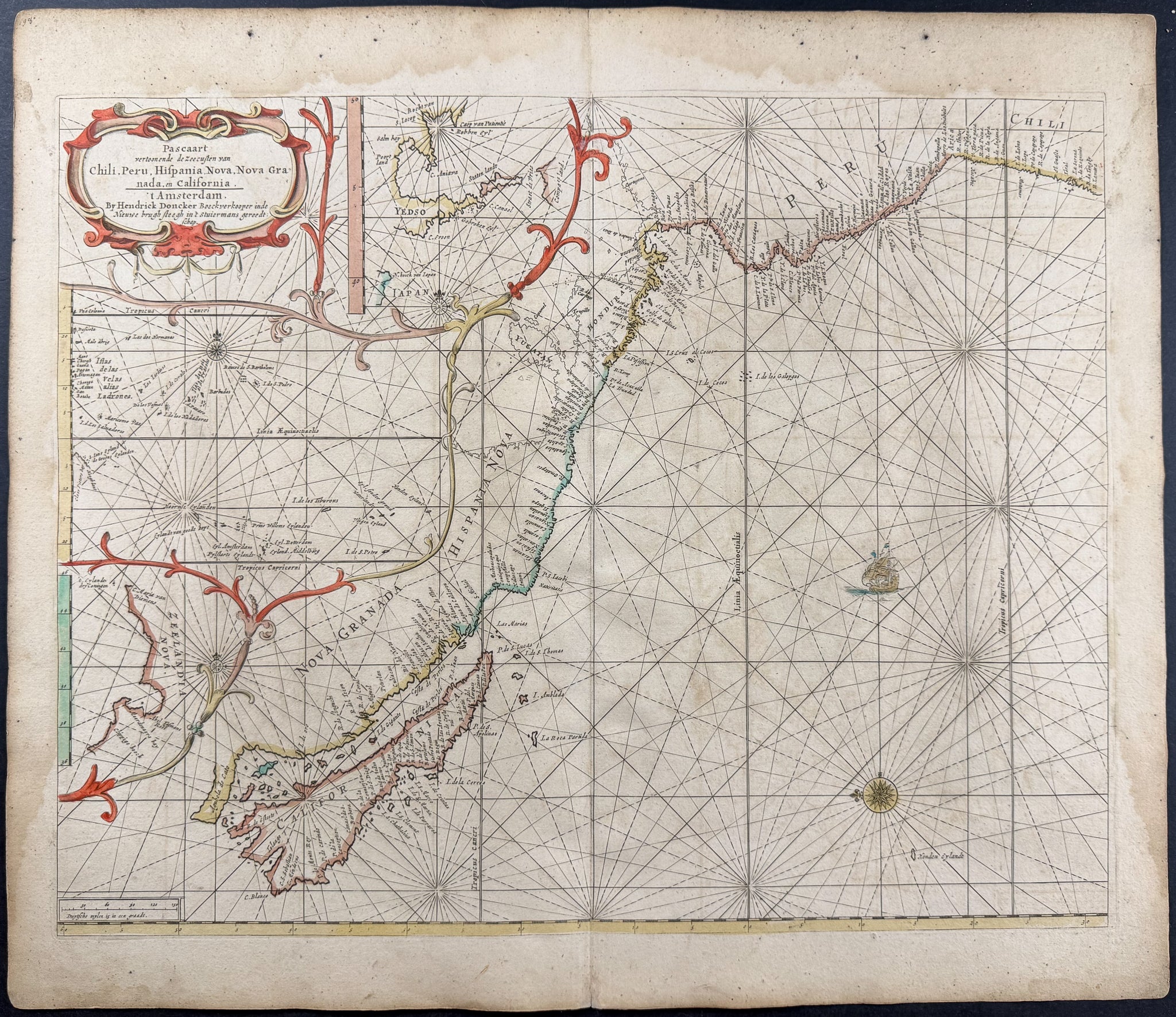Map of the Central Western Coast of the Americas, from California to Chile
