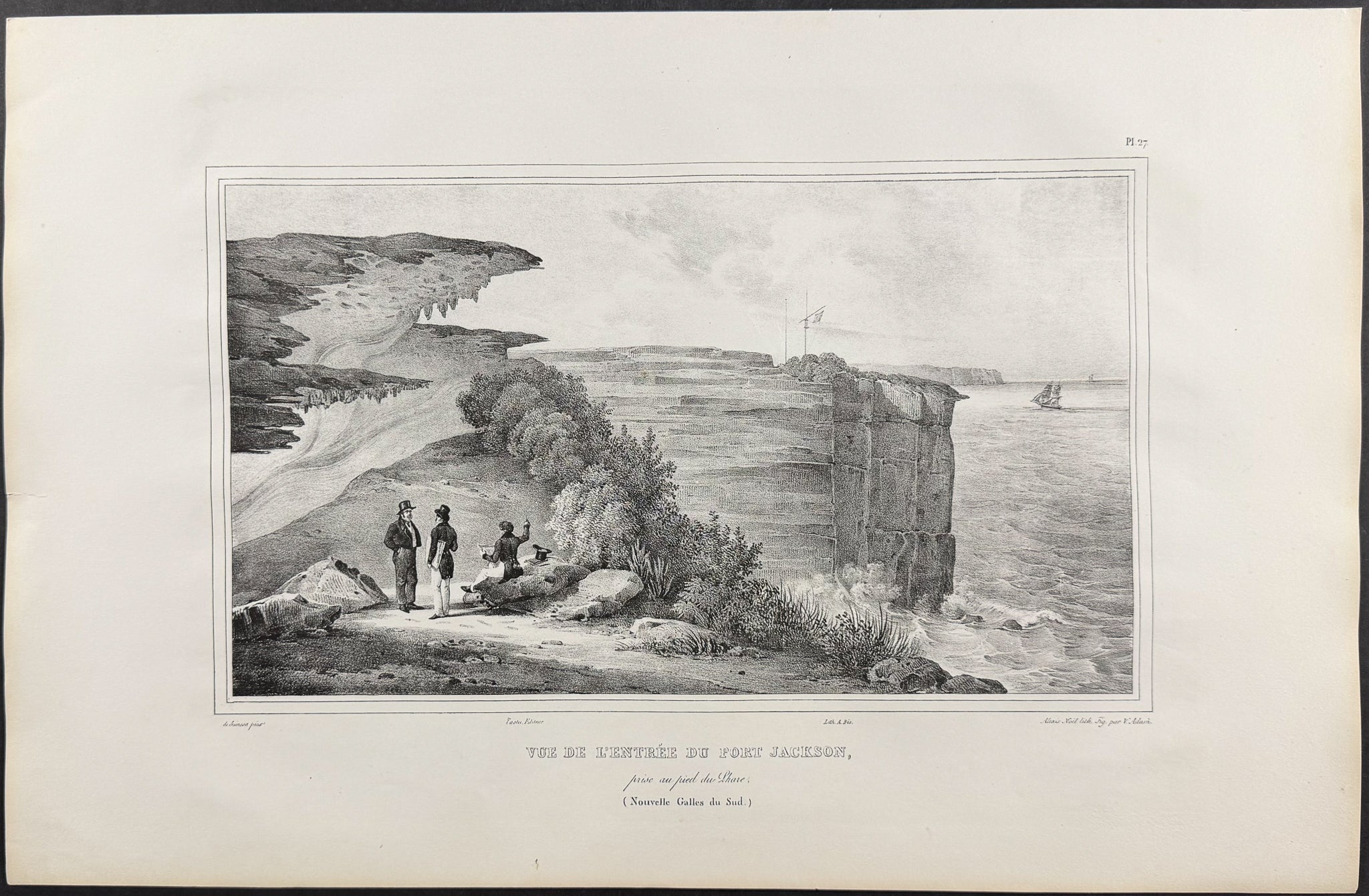 Port Jackson, New South Wales, Australia;  Vue de l'Entrée du Port Jackson, prise au pied du Phare (Nouvelle Galles du Sud)