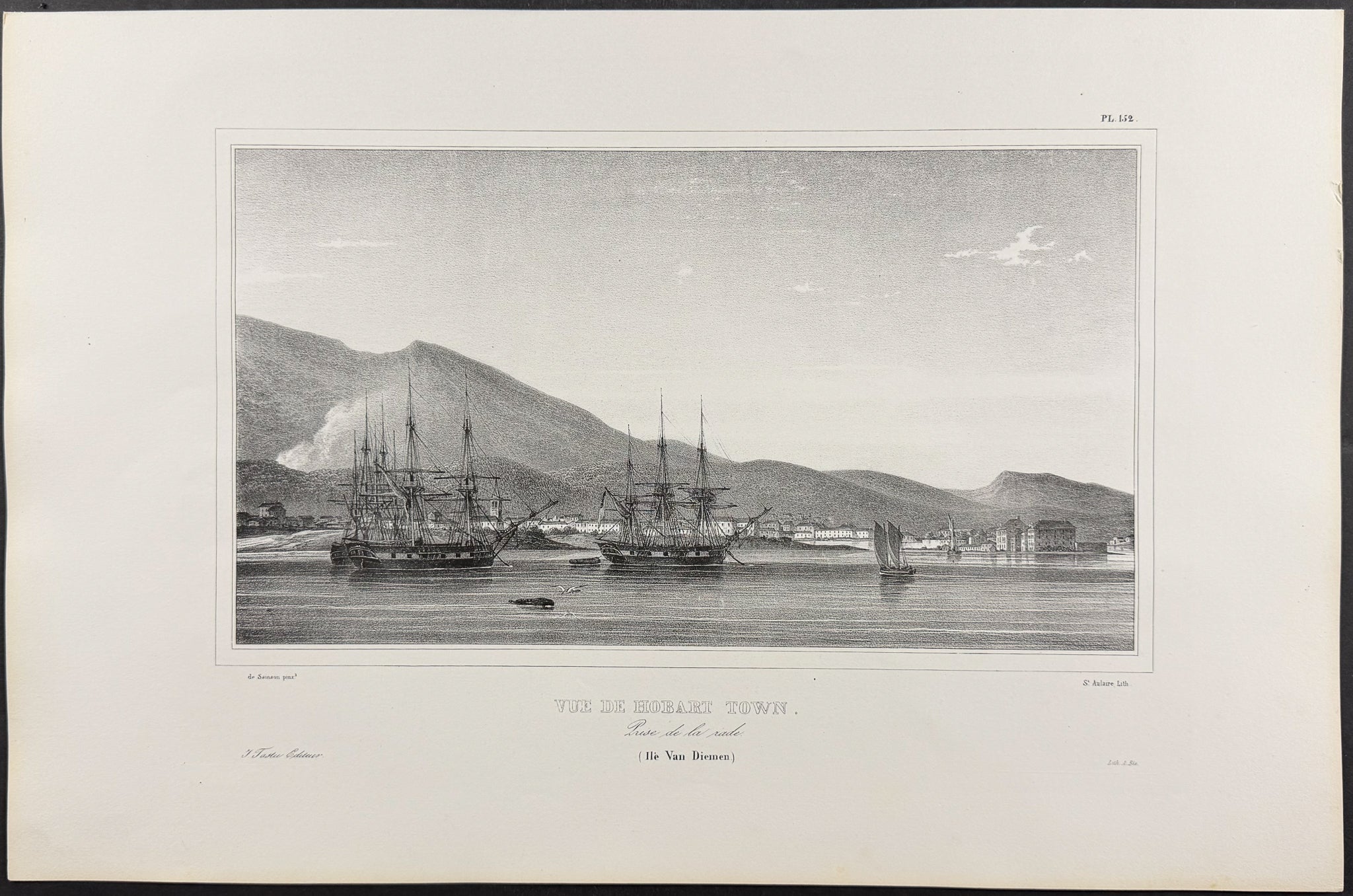 Hobart Town, Tasmania, Australia; Vue de Hobart Town, Prise de la rade (Ile Van Diemen)