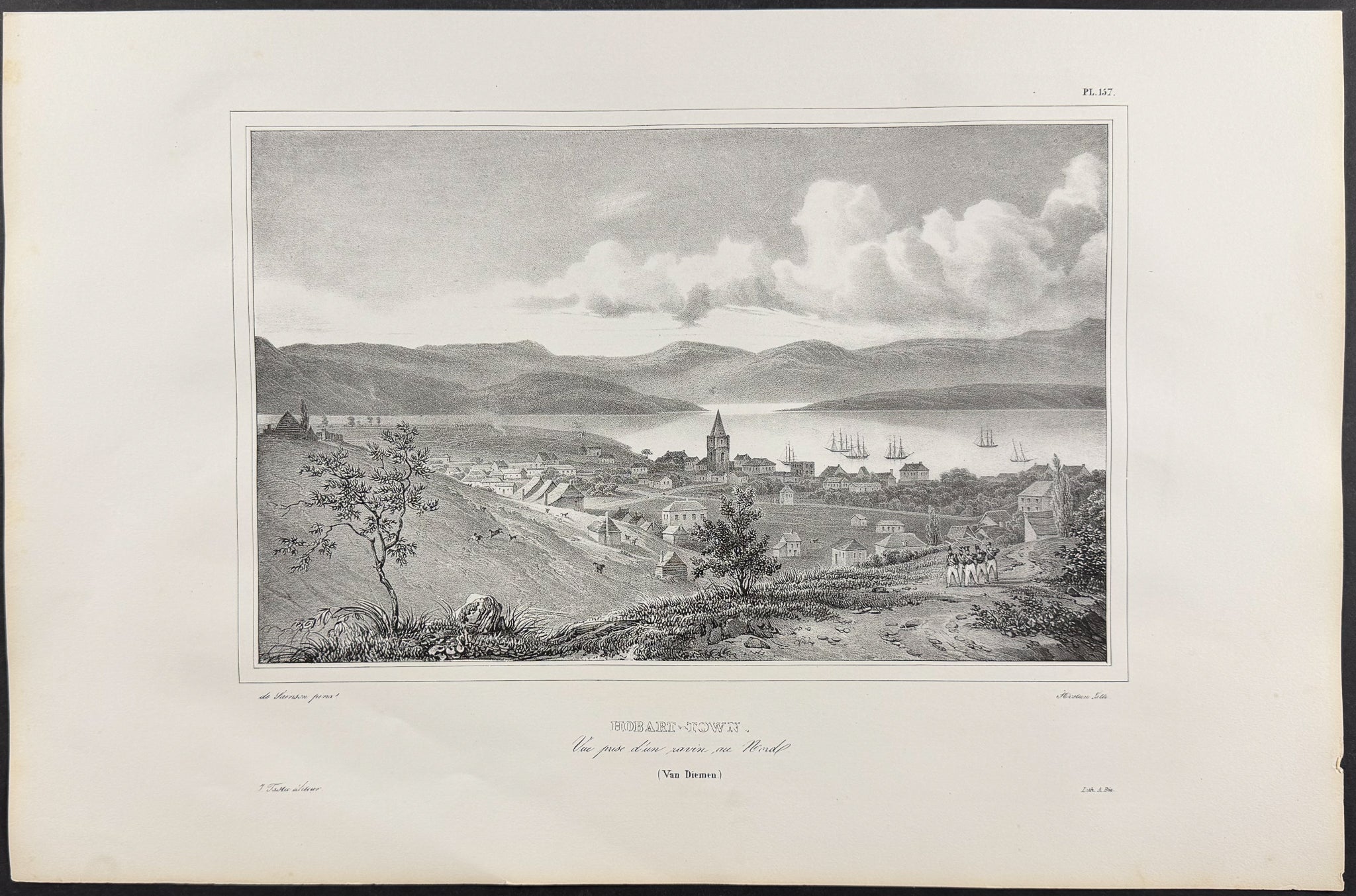 Hobart, Tasmania, Australia; Hobart-Town, Vue prise d'un ravin au Nord (Van Diemen)