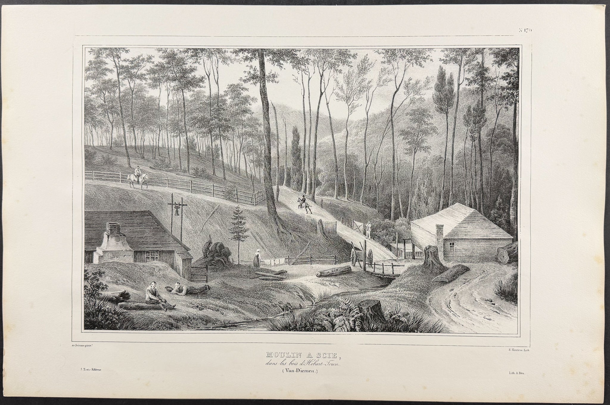 Australia; Moulin a Scie, dans les bois d'Hobart-Town (Van Diemen)
