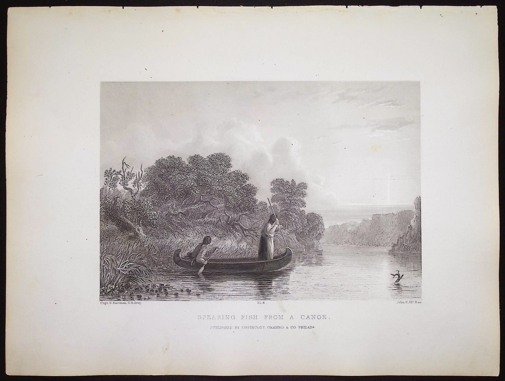 Spearing Fish from a Canoe