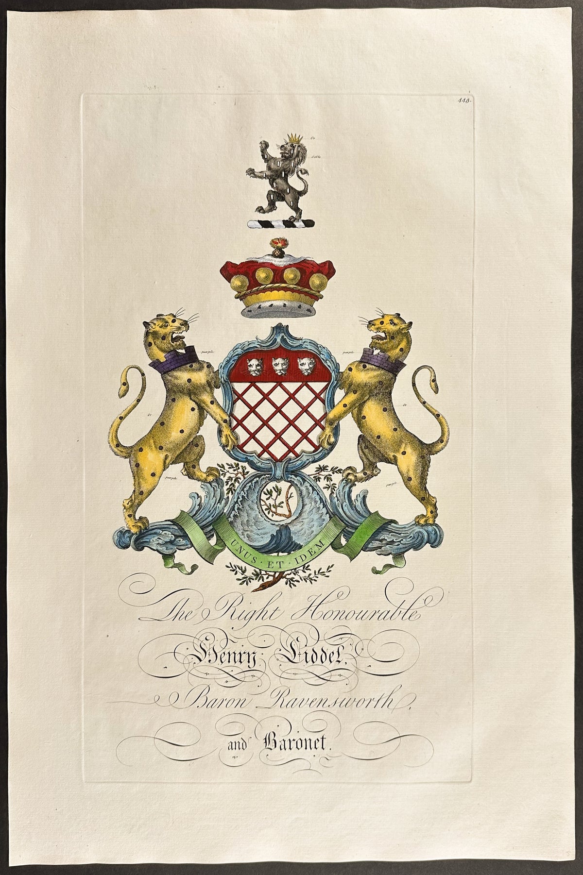 Family Crest or Shield of Henry Liddel