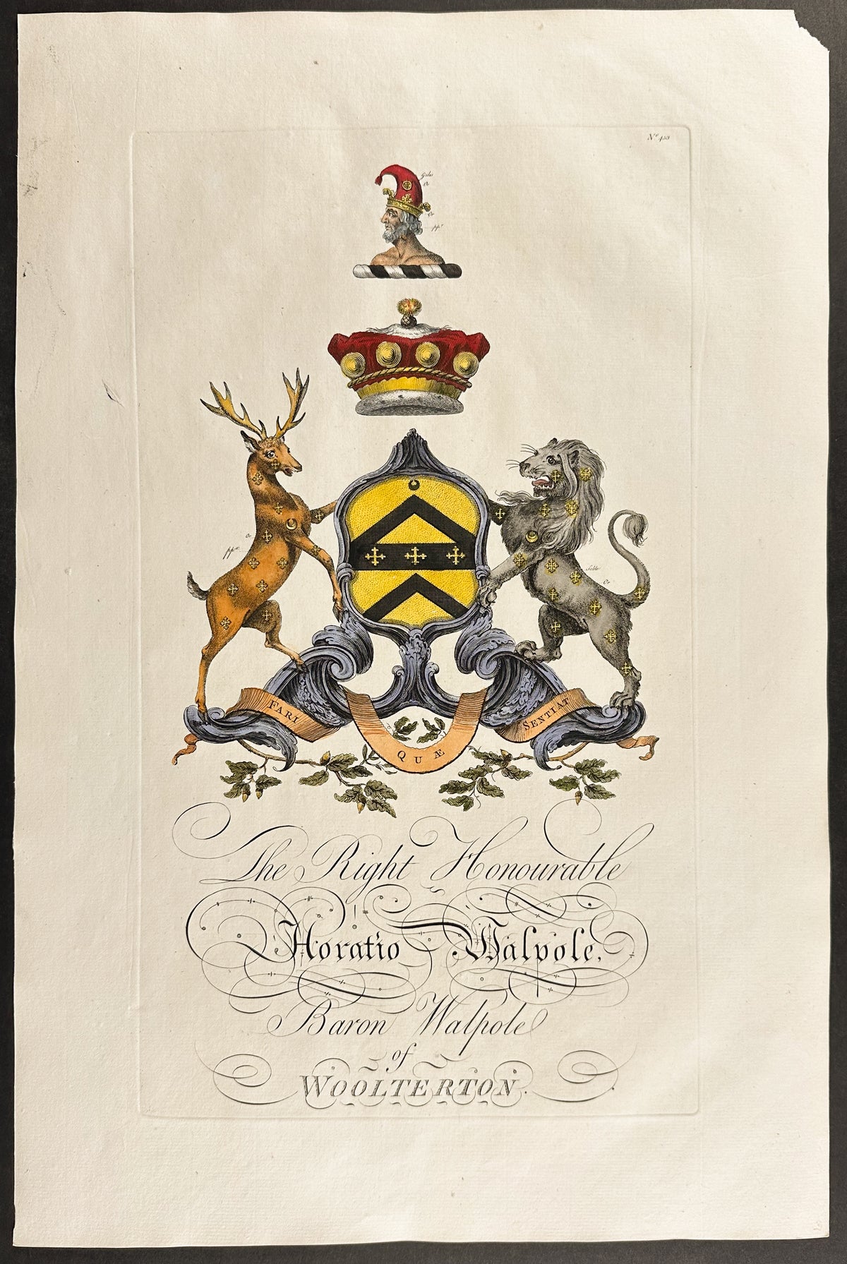 Family Crest or Shield of Horatio Walpole