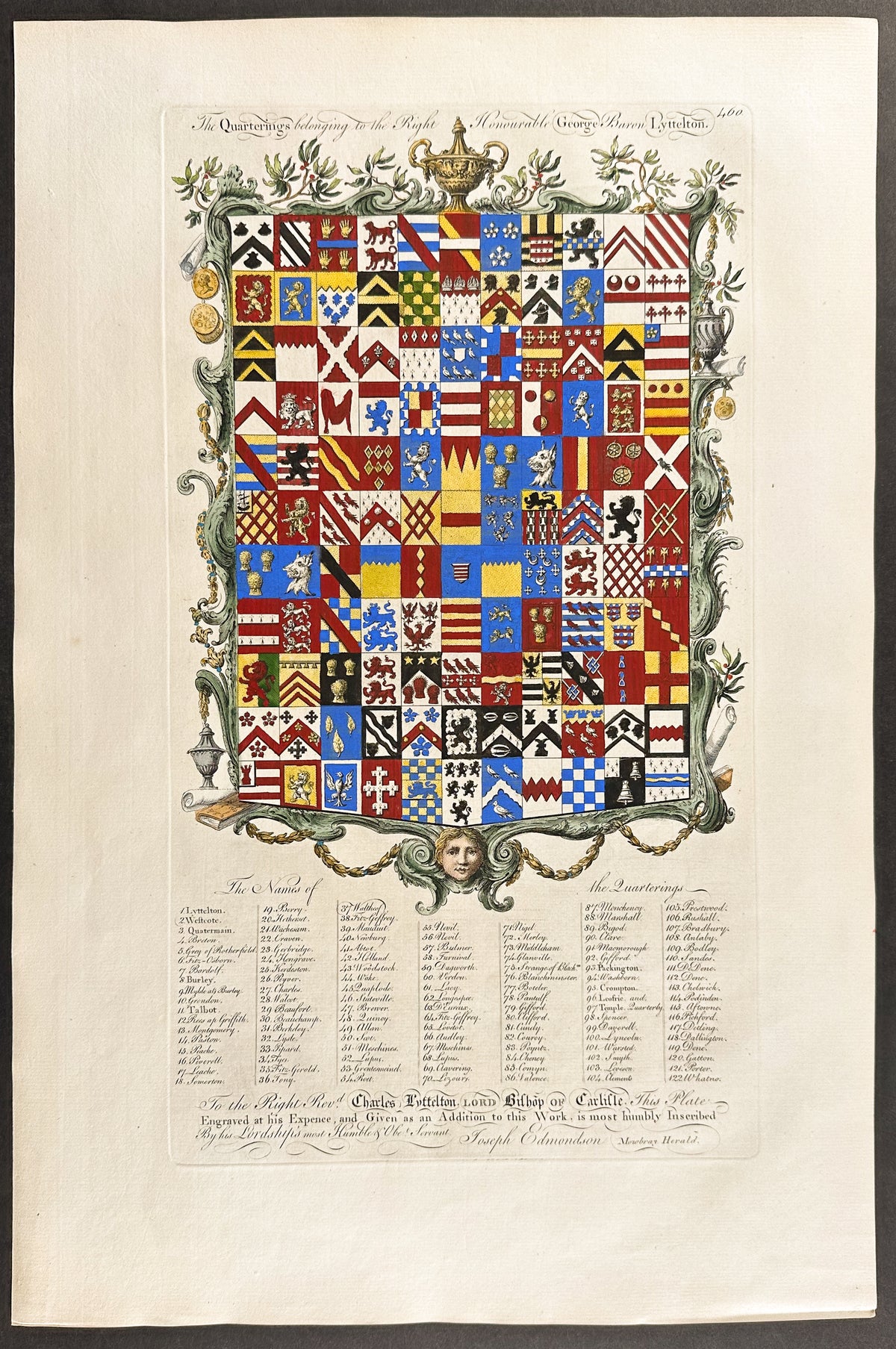 Family Crest or Shield of George Baron Lyttelton