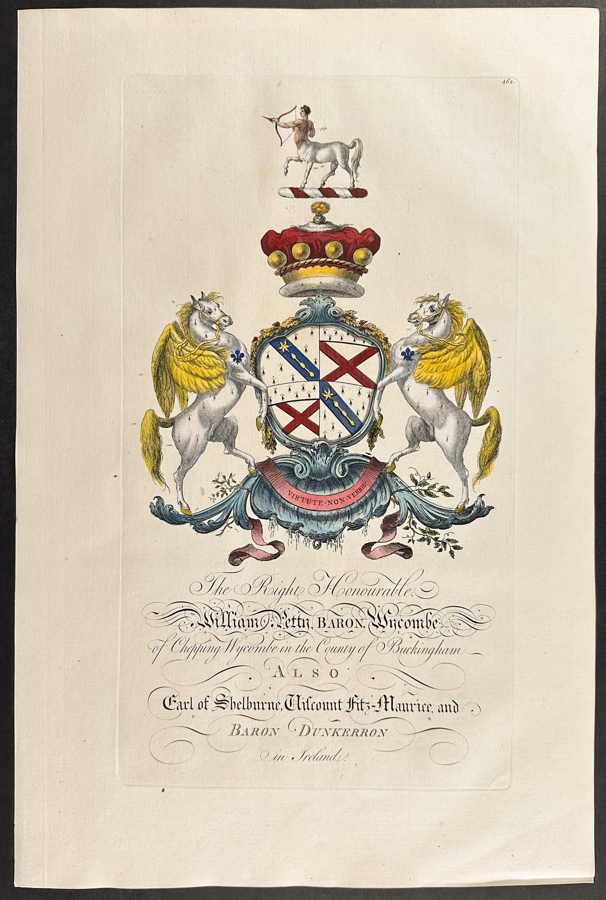 Family Crest or Shield of William Petty, Baron Wycombe