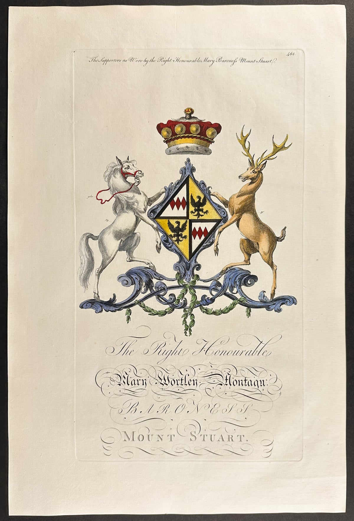 Family Crest or Shield of Mary Wortley Montagu