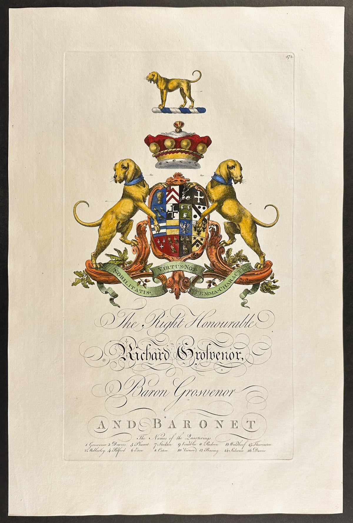 Family Crest or Shield of Richard Grosvenor