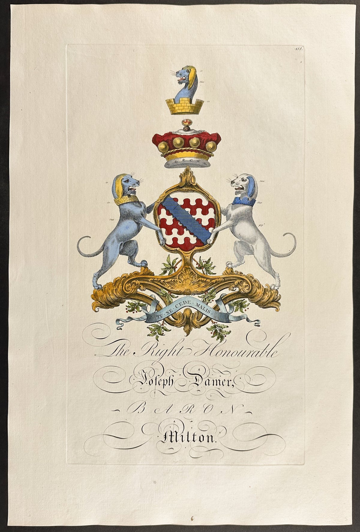Family Crest or Shield of Joseph Damer