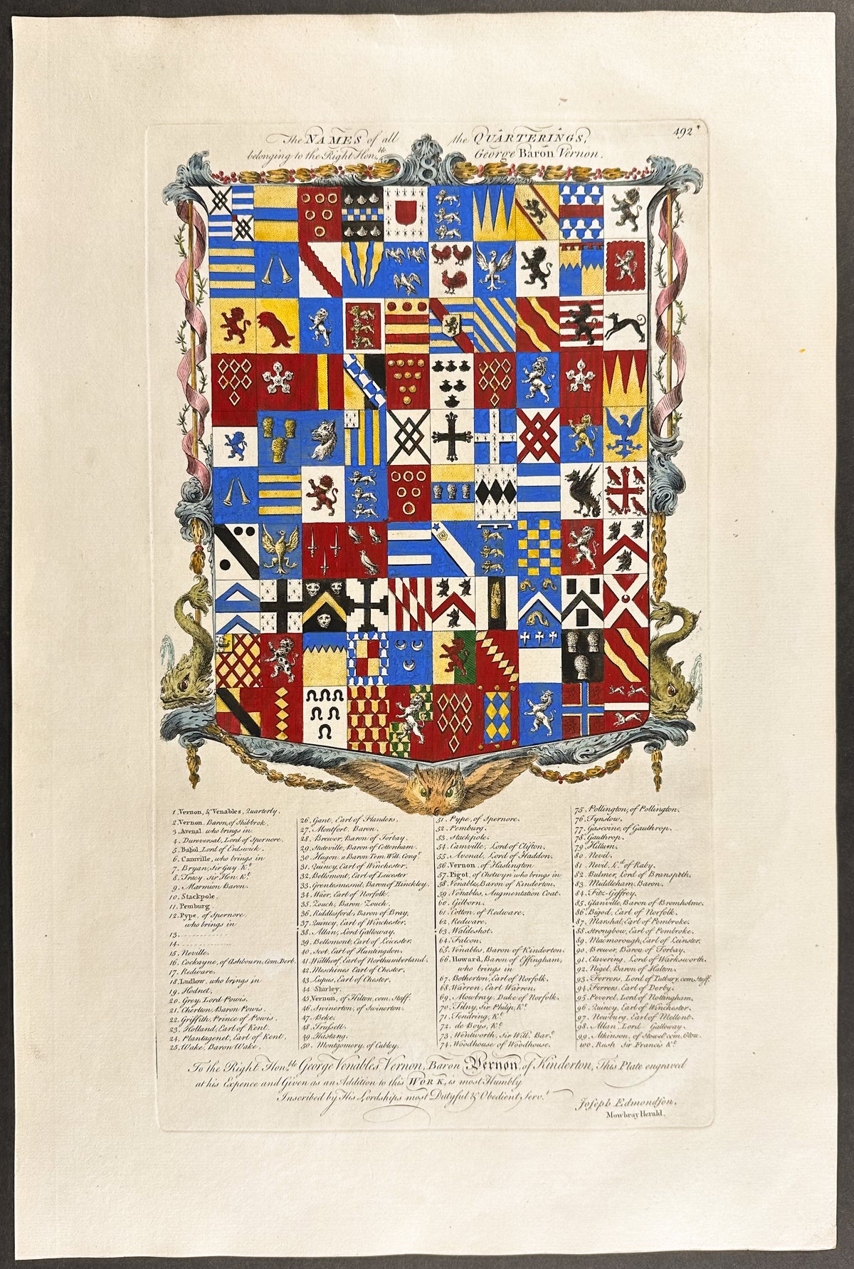 Family Crest or Shield of George Venables Vernon