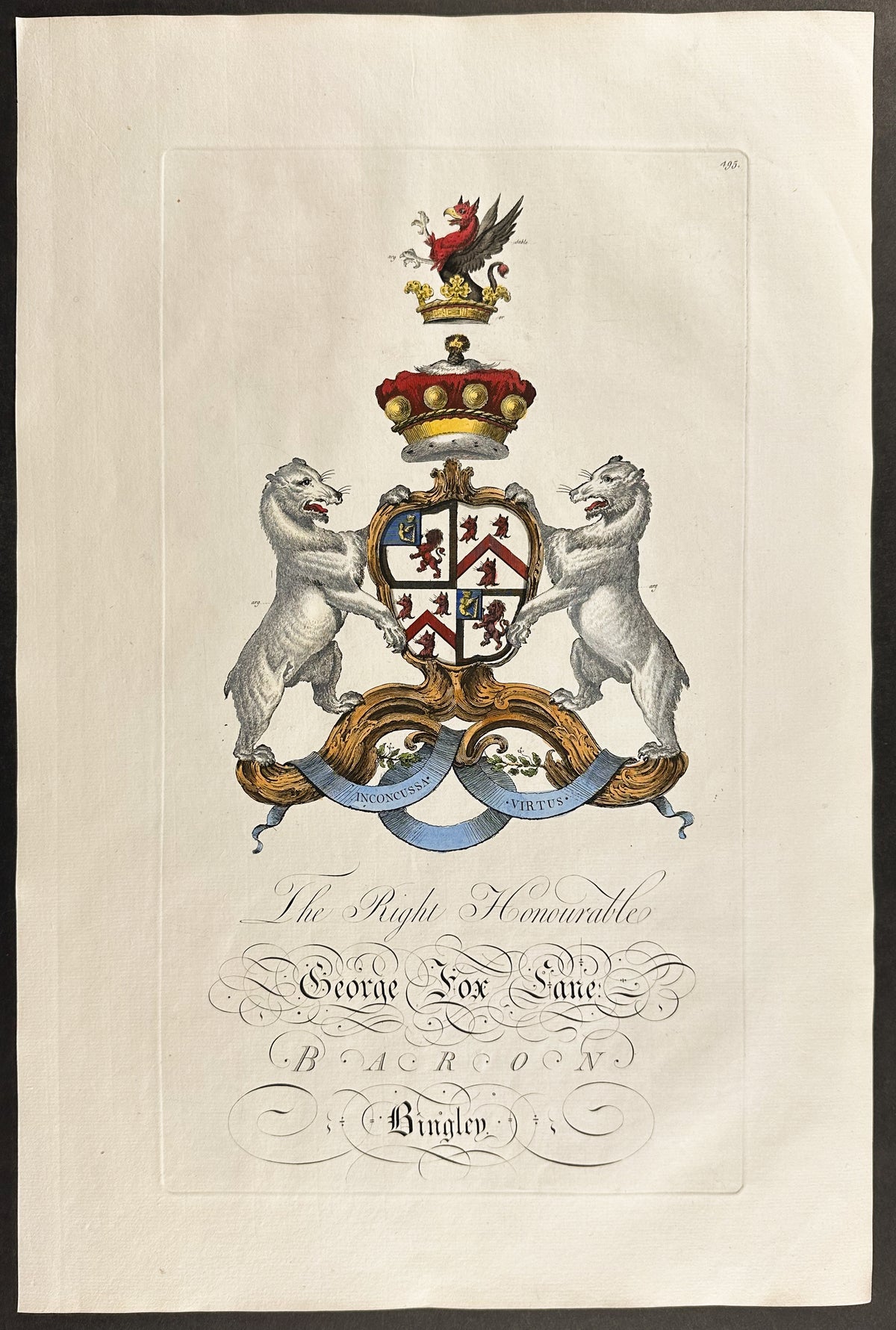 Family Crest or Shield of George Fox Lane
