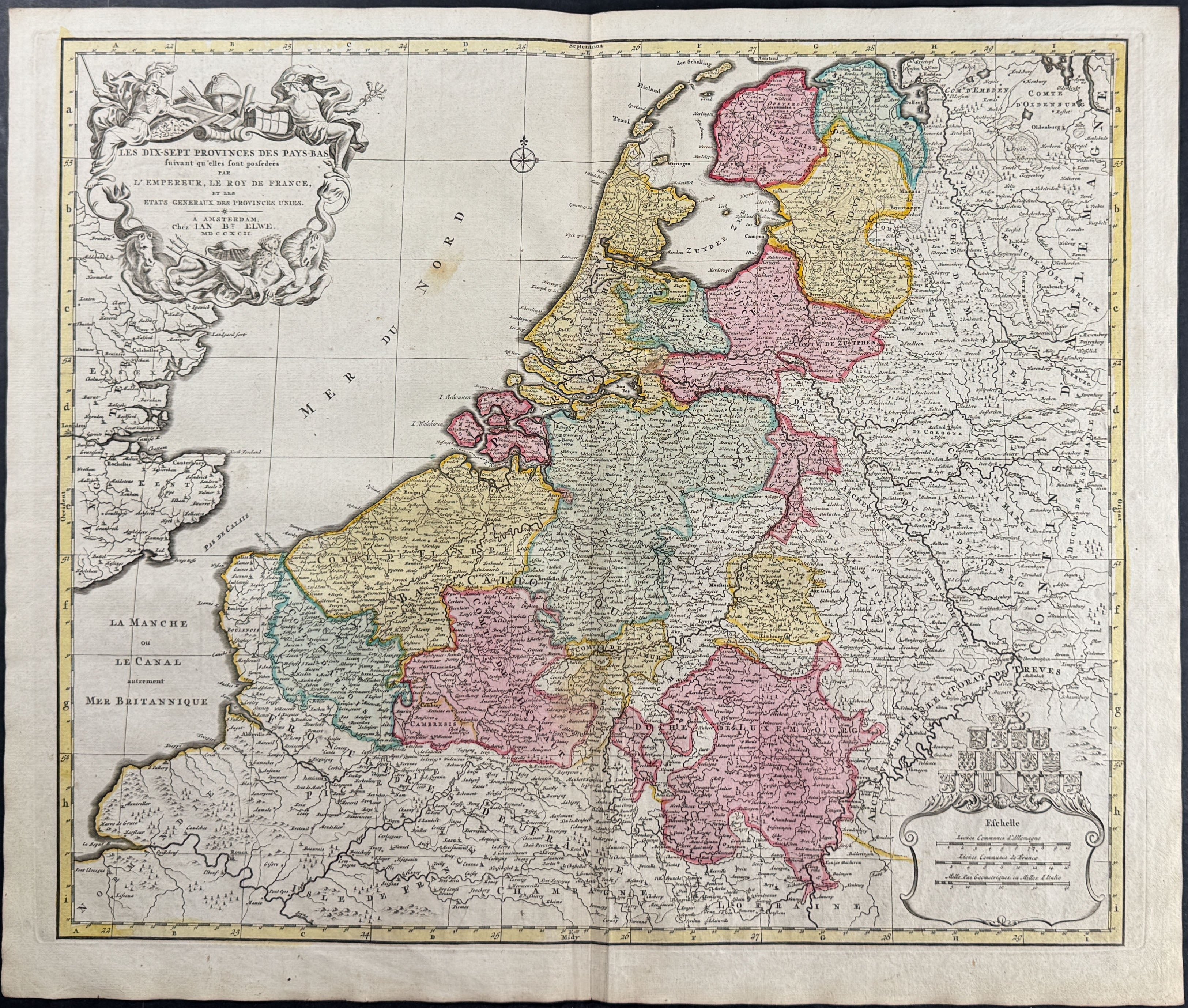 Map of the Seventeen Provinces of the Low Countries (Netherlands, Belgium, and Luxembourg)