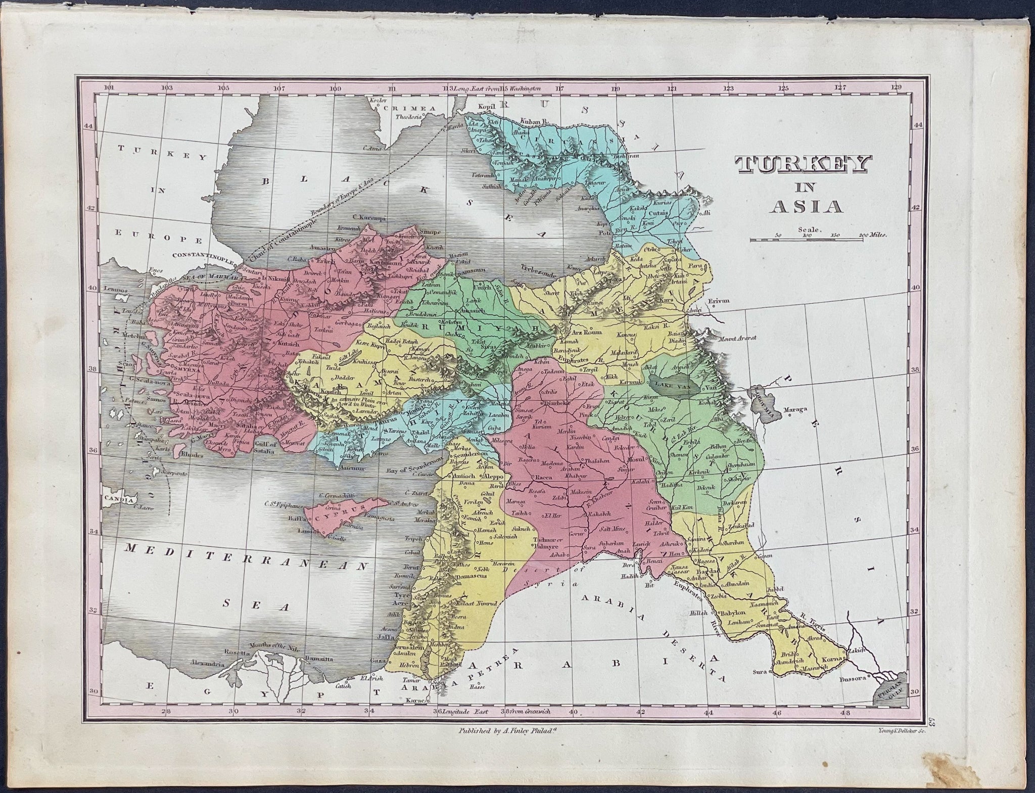 Map of Turkey in Asia