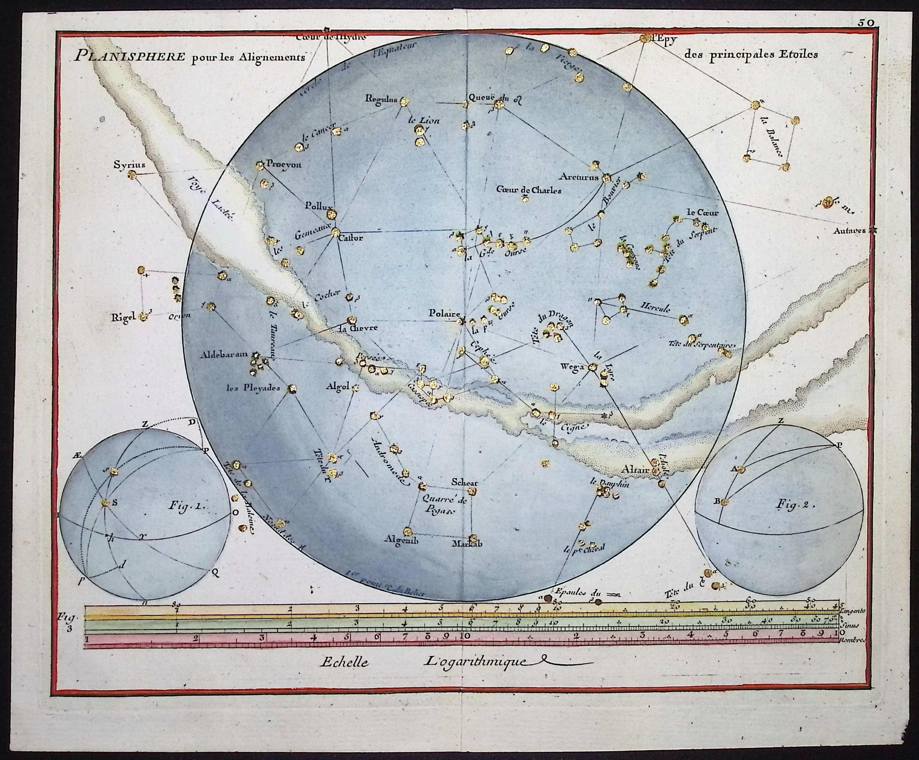 Constellation or Celestial Chart of Northern Hemisphere Sky with Milky Way
