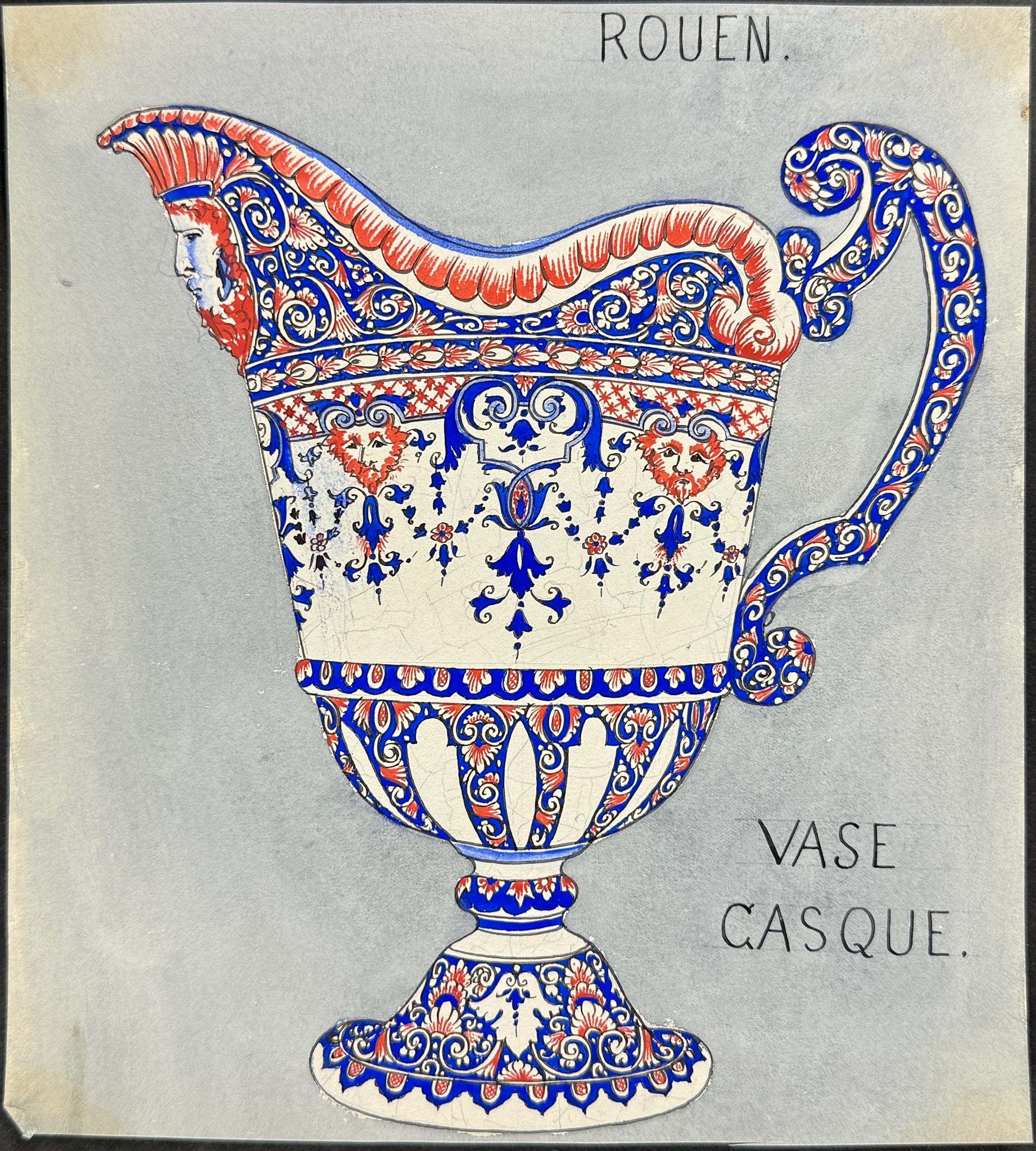 Original Watercolor of French Porcelain Home Designs