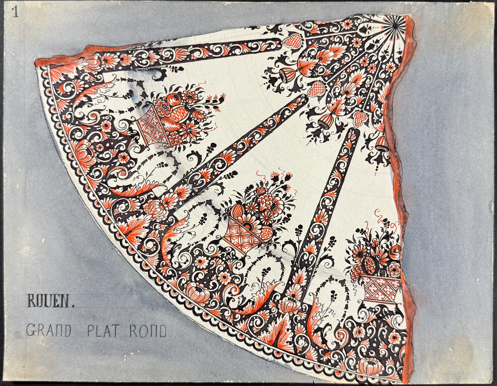 Original Watercolor of French Porcelain Home Designs