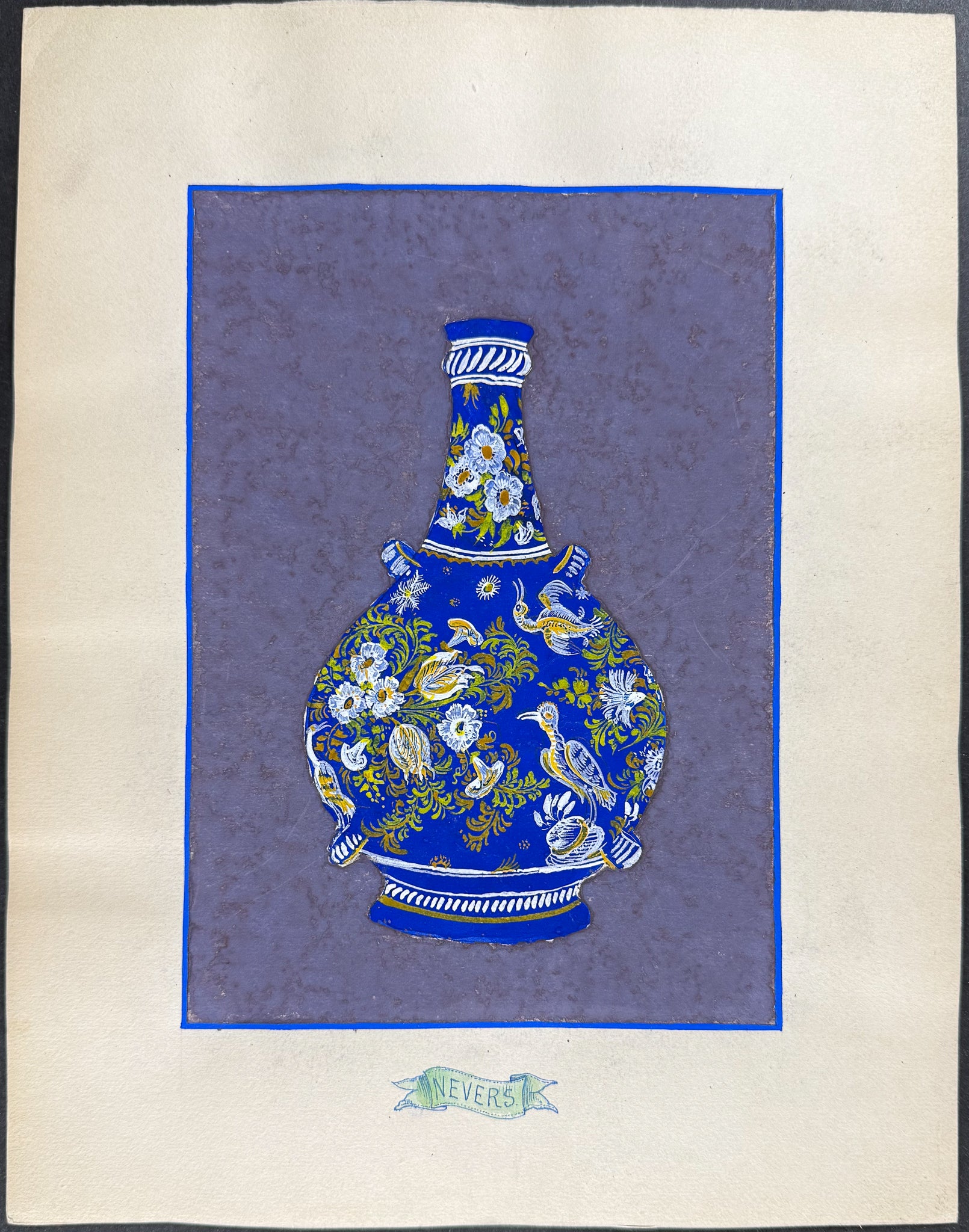 Original Watercolor of French Porcelain Home Designs