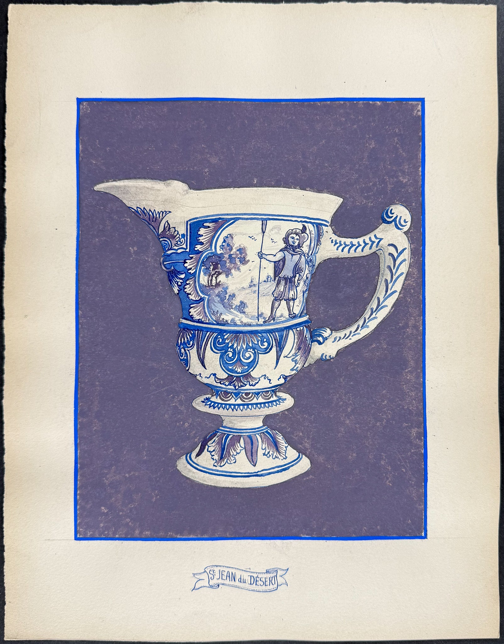 Original Watercolor of French Porcelain Home Designs