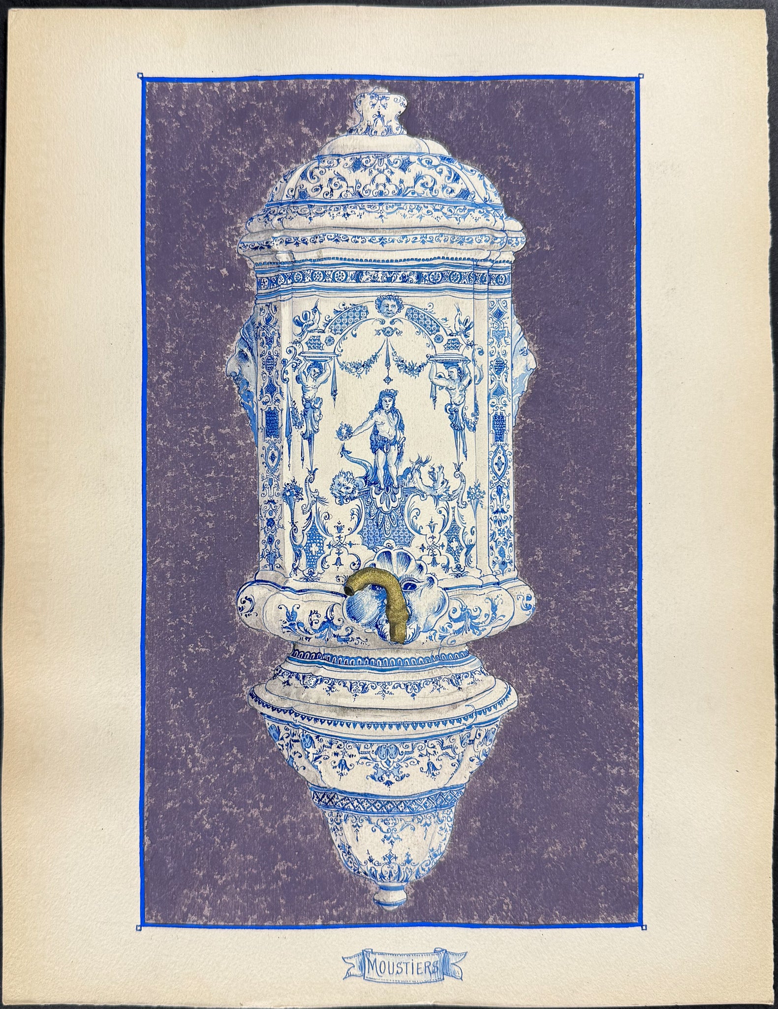 Original Watercolor of French Porcelain Home Designs