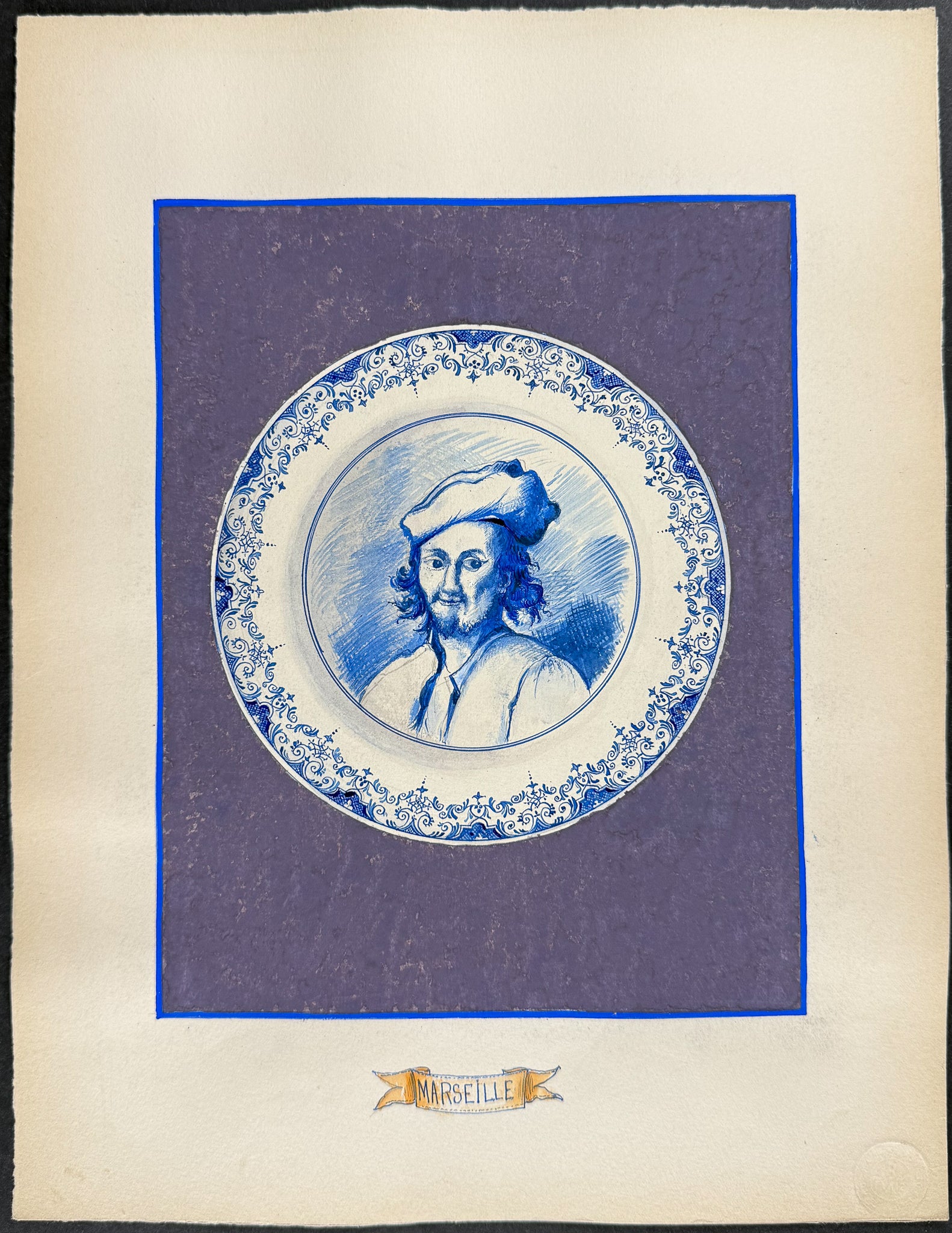 Original Watercolor of French Porcelain Home Designs