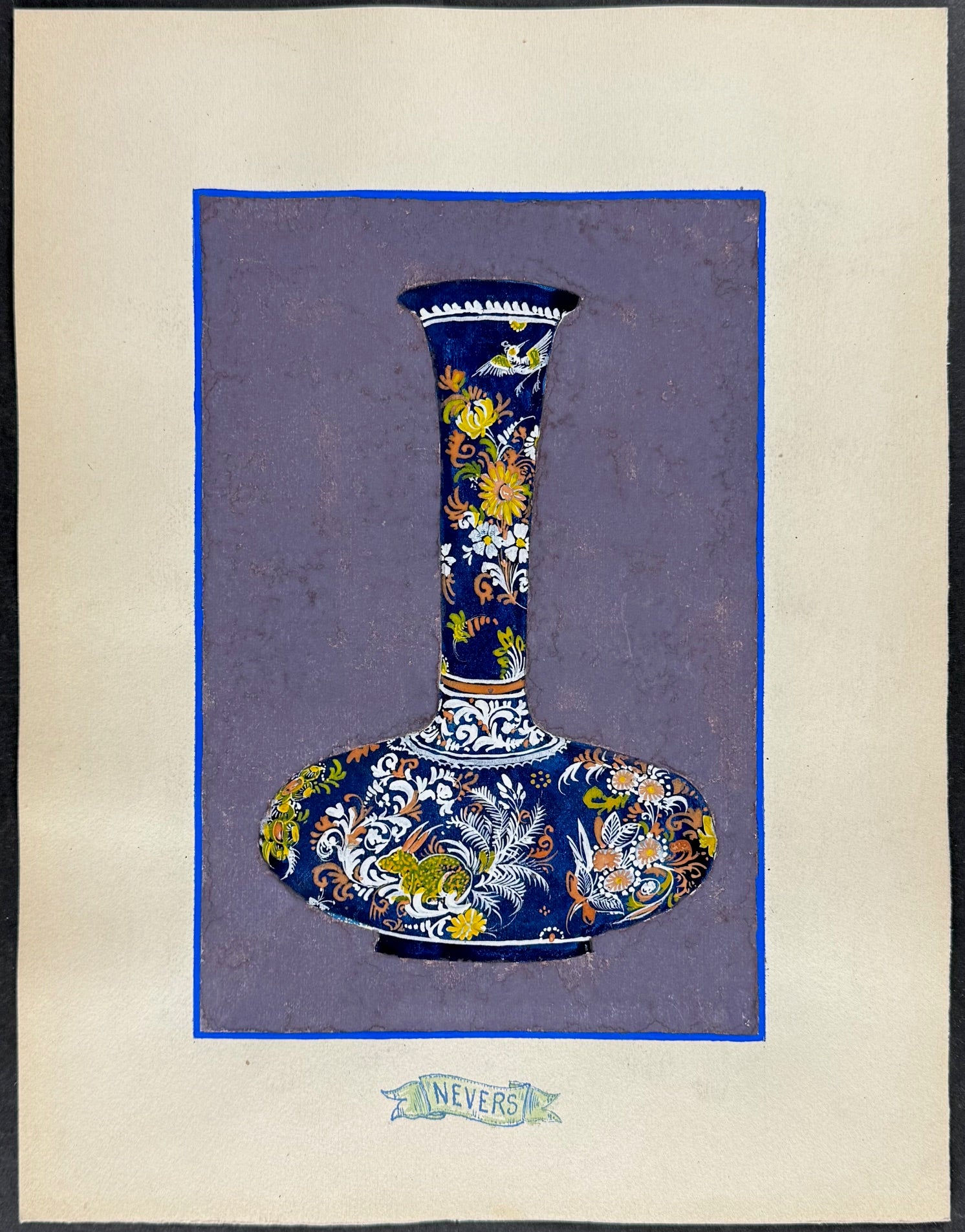 Original Watercolor of French Porcelain Home Designs