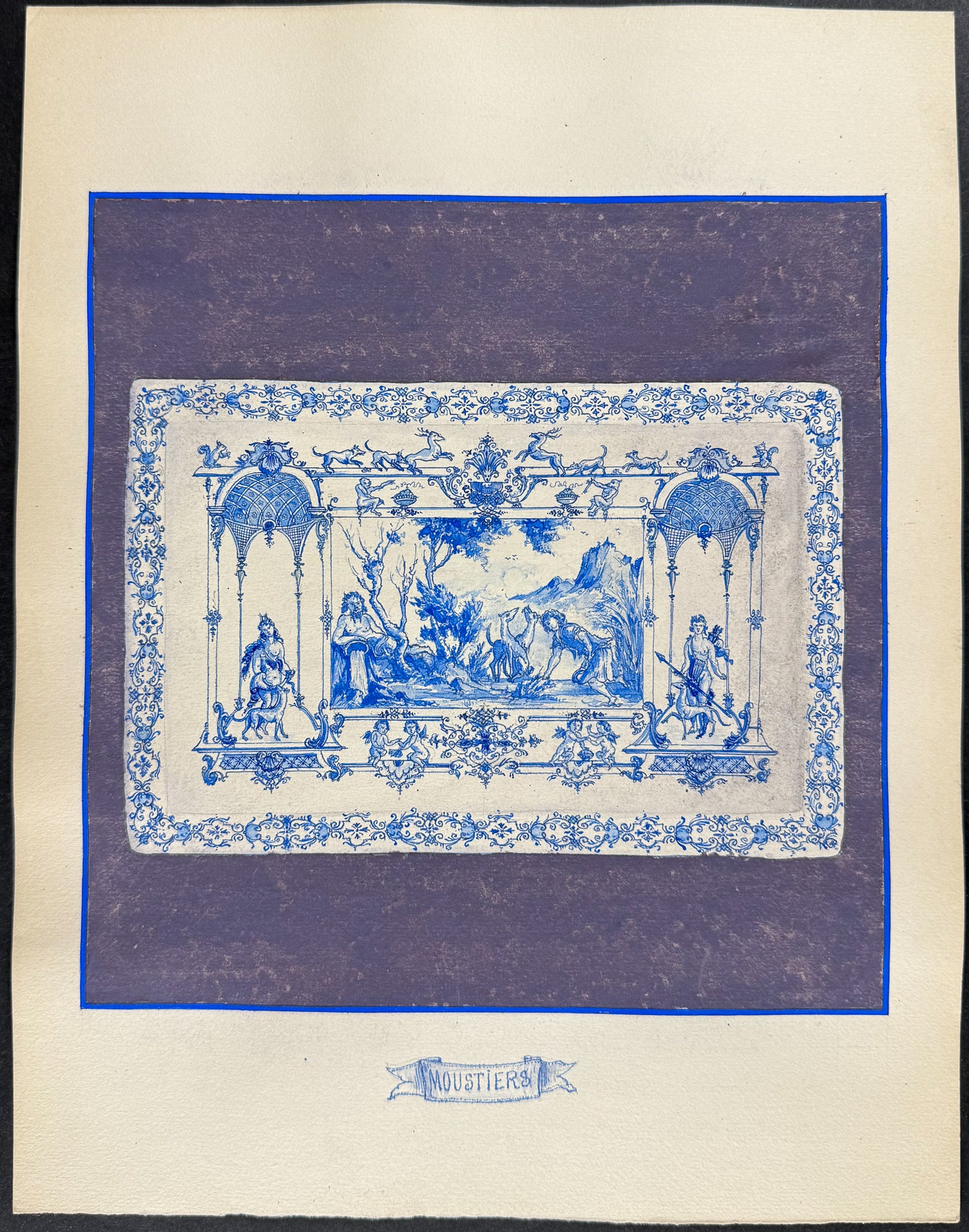 Original Watercolor of French Porcelain Home Designs