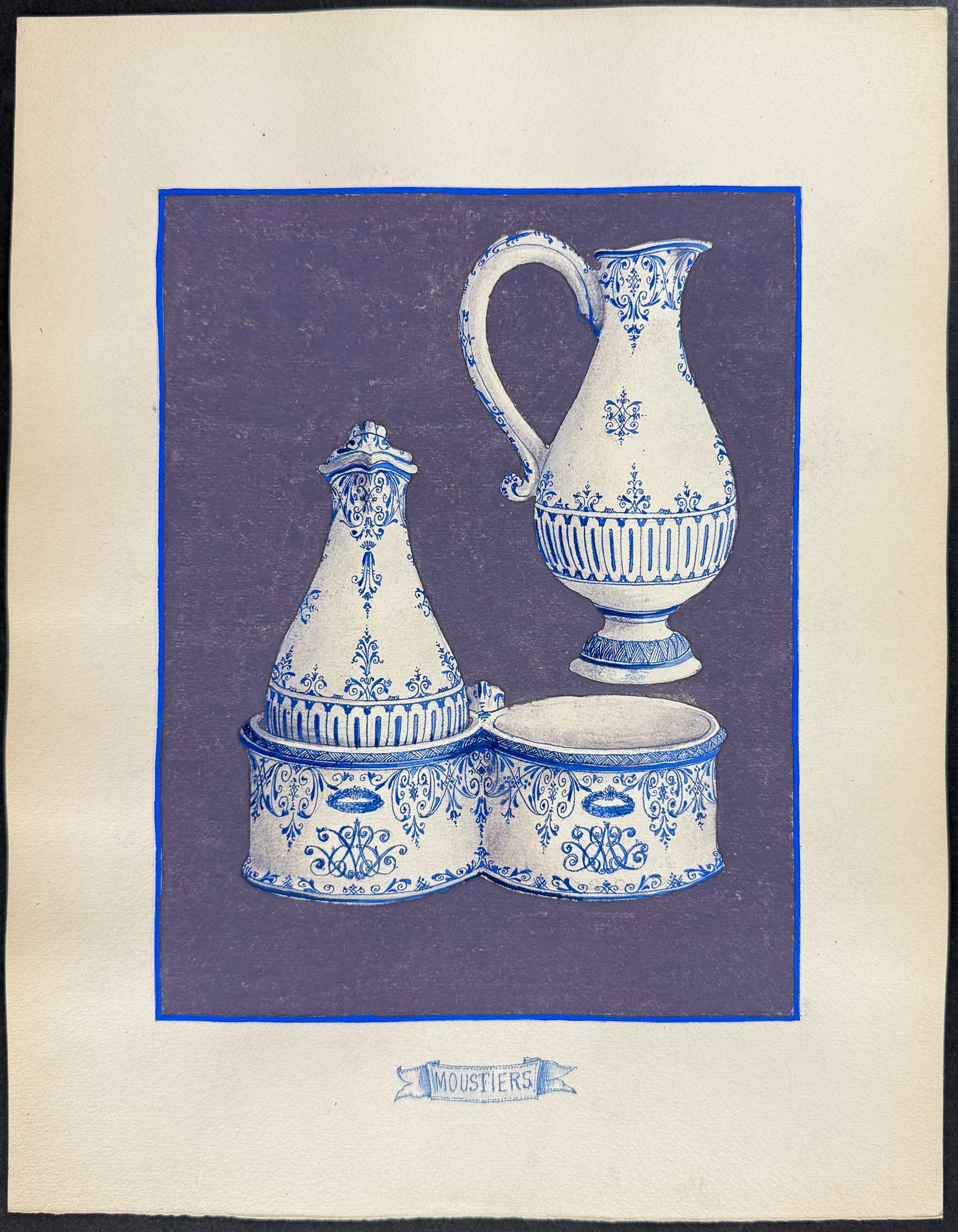 Original Watercolor of French Porcelain Home Designs