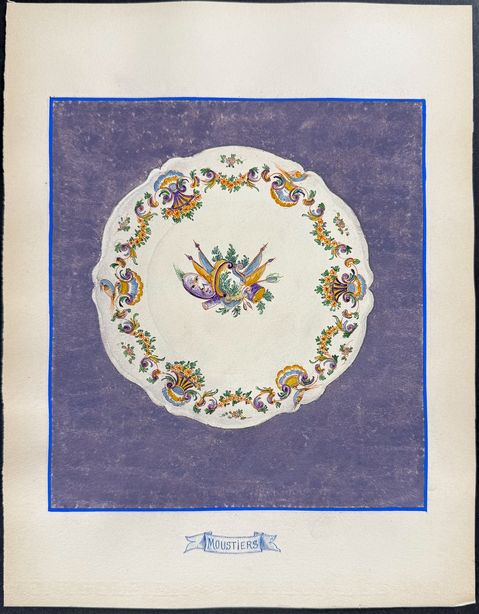 Original Watercolor of French Porcelain Home Designs