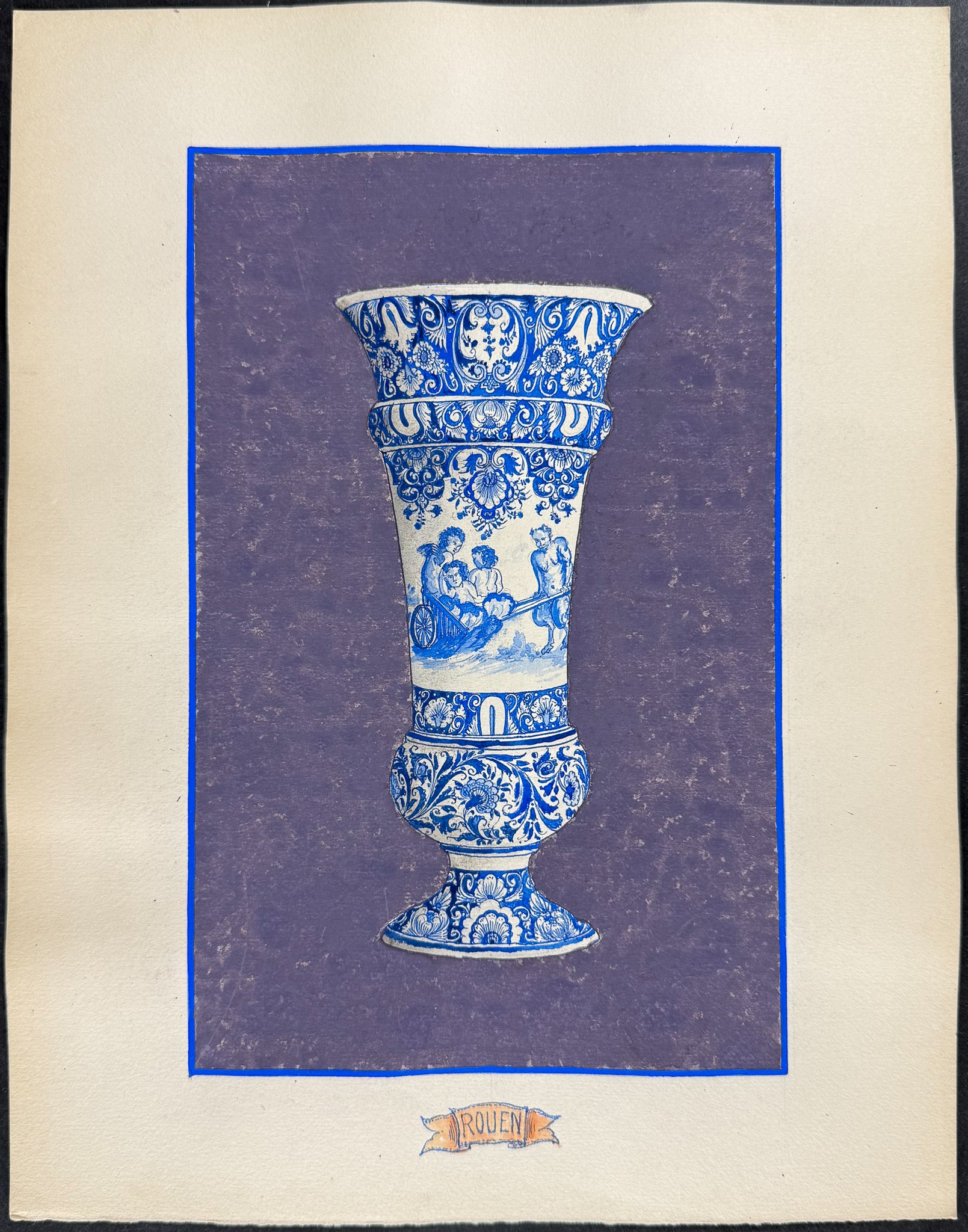Original Watercolor of French Porcelain Home Designs