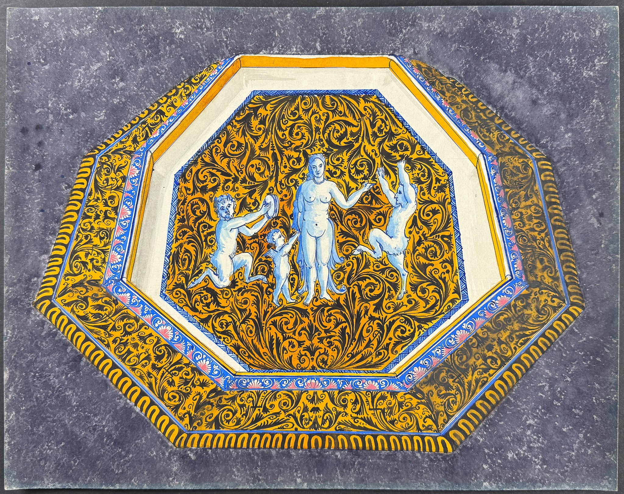 Original Watercolor of French Porcelain Home Designs