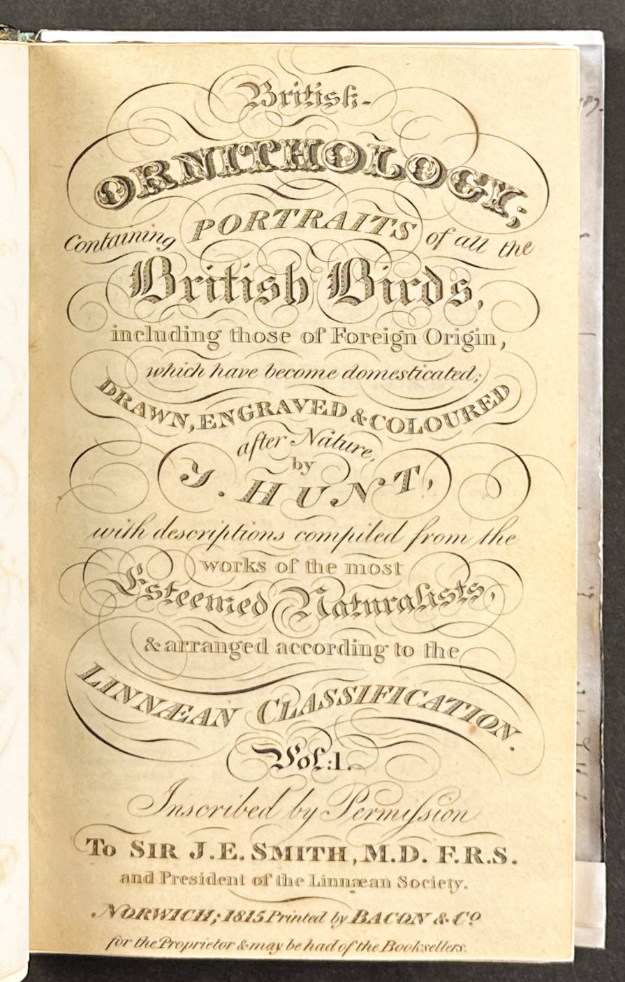 Smith's British Ornithology - 3 Volumes with 177 Originally Hand-colored Engravings