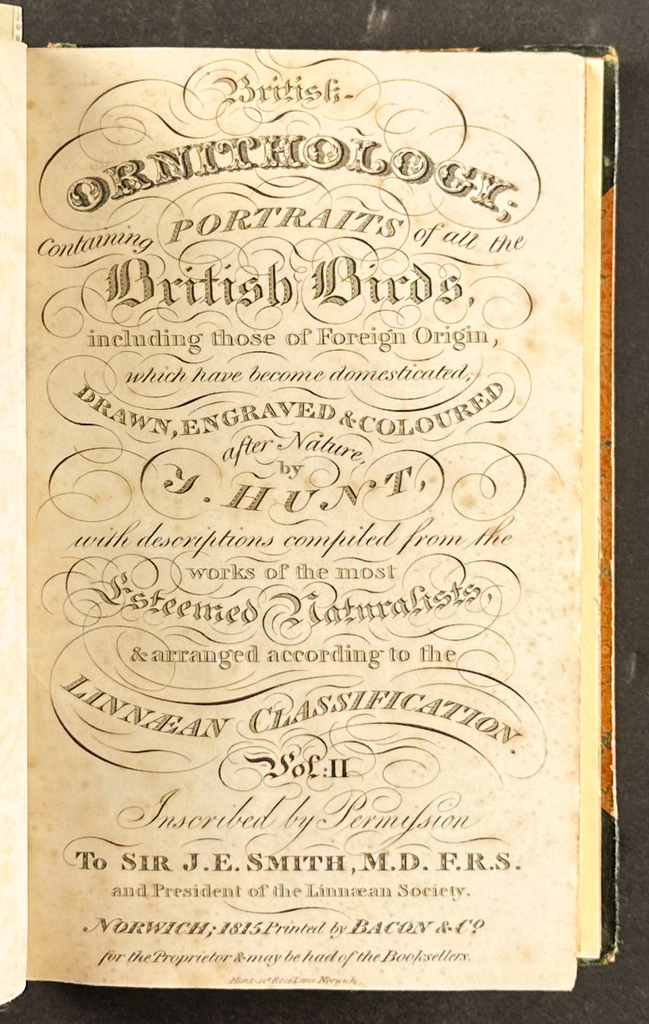 Smith's British Ornithology - 3 Volumes with 177 Originally Hand-colored Engravings