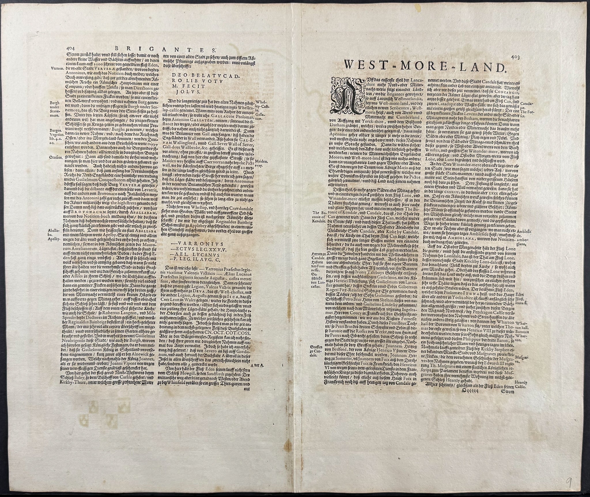 Map of Cumbria & Westmorland, England