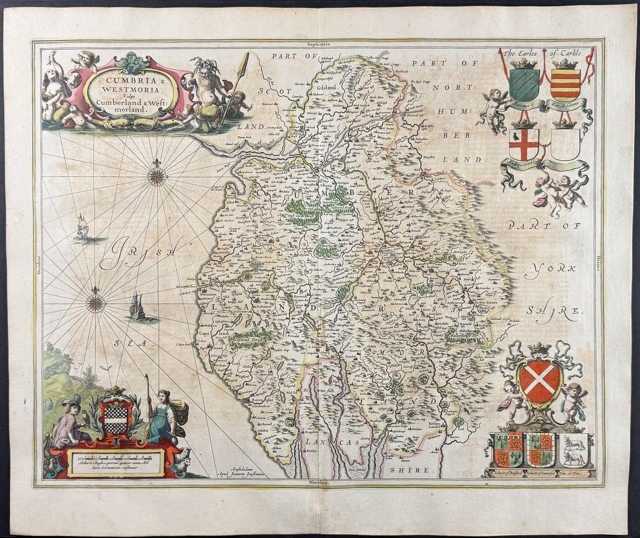 Map of Cumbria & Westmorland, England